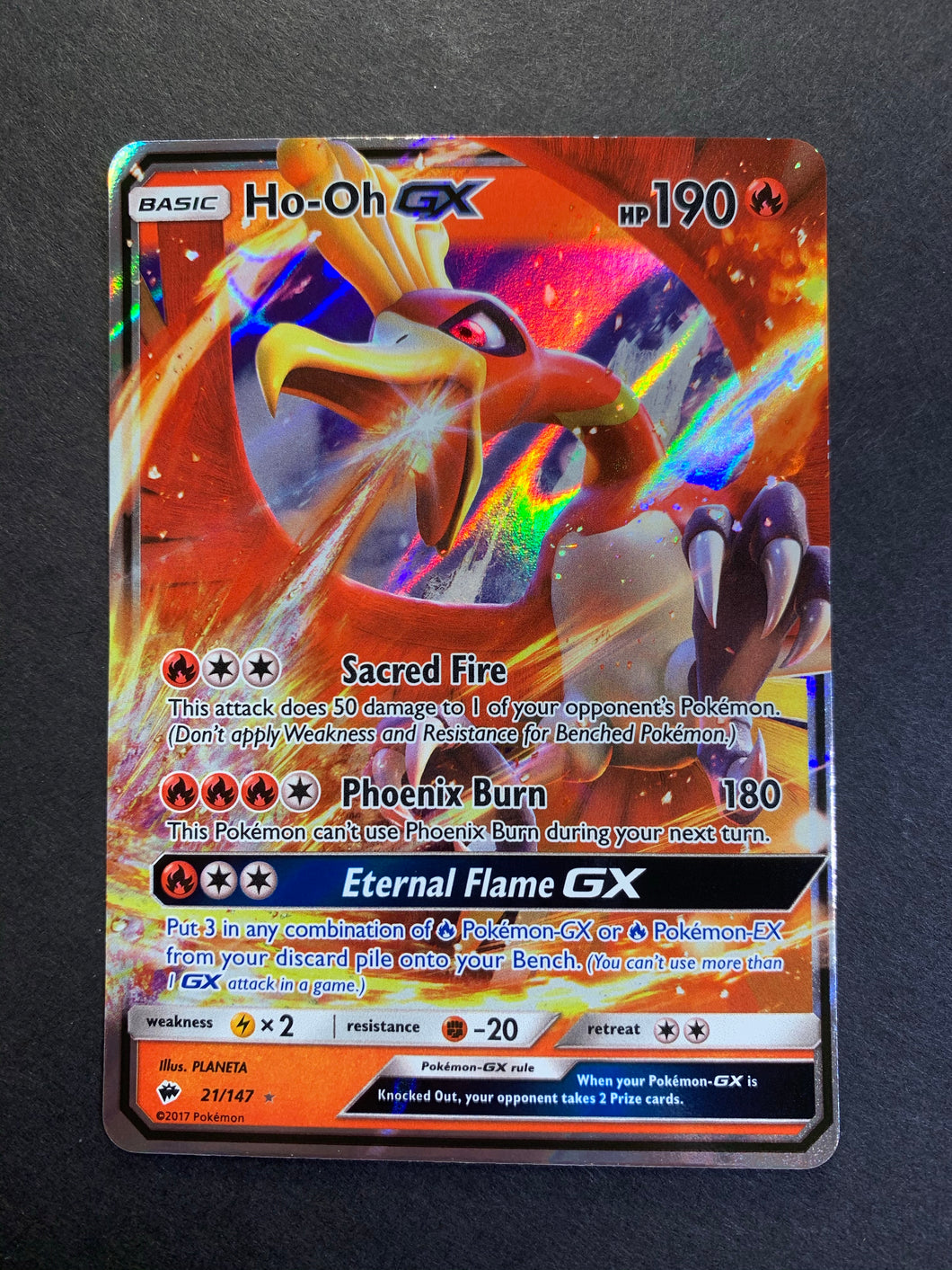 Pokemon Card Ho-OH 21/147 Holo GX Sun & Moon 3 SL3 EN NEW