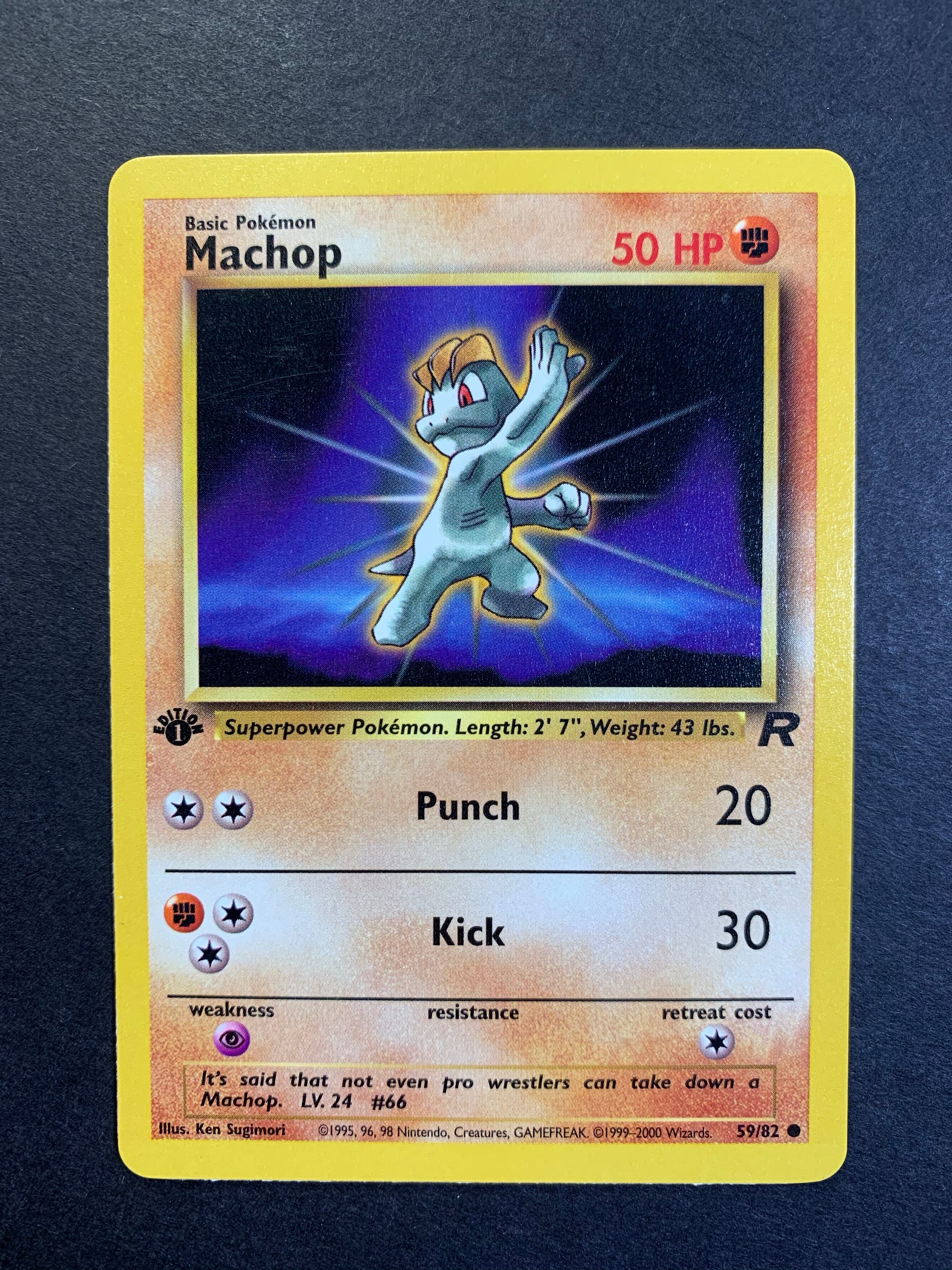 Machop 1st Edition - 59/82 Vintage Team Rocket JAB Games13 Machop 1st Edition - 59/82 Vintage Team Rocket JAB Games13