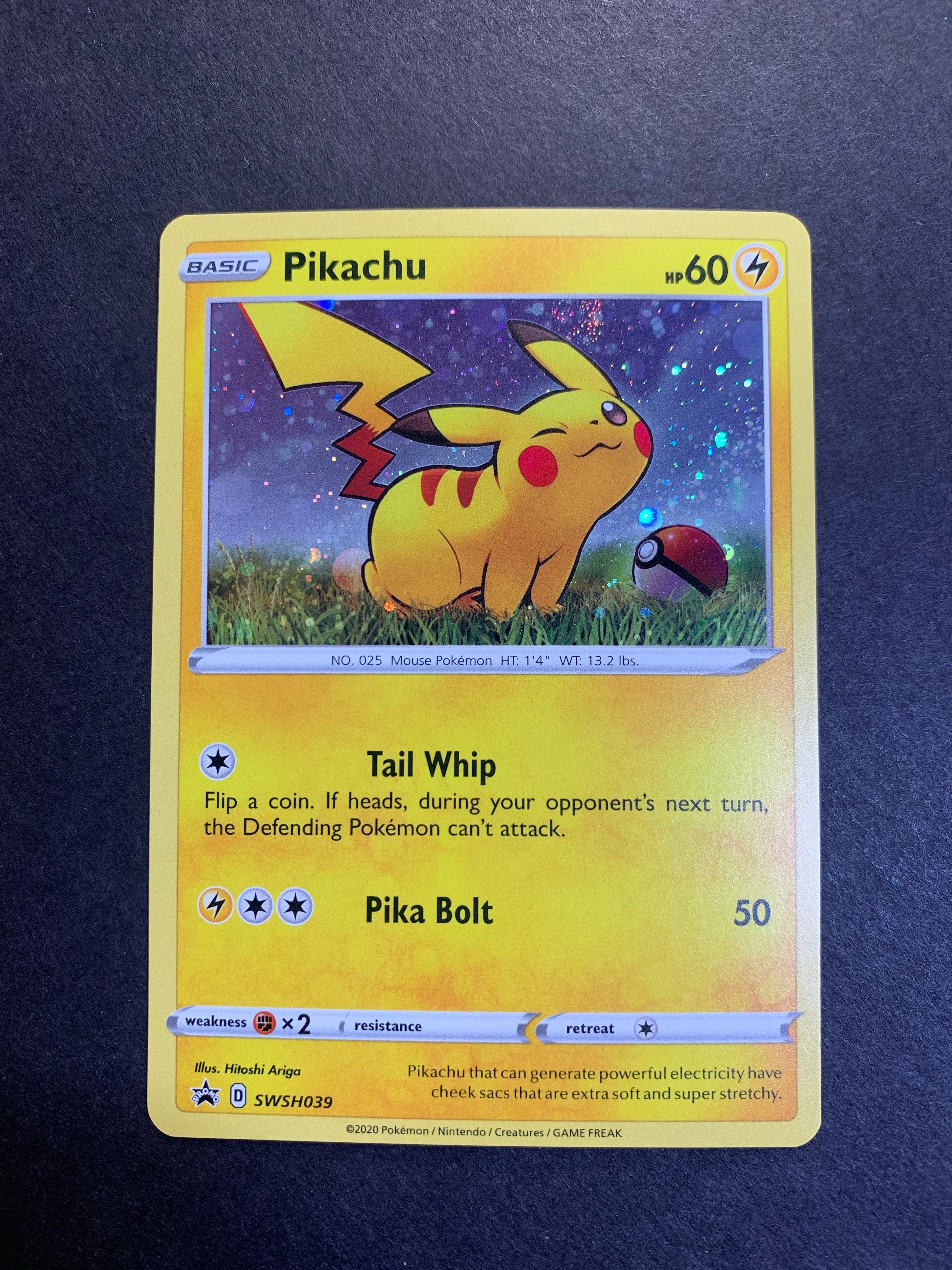 Rare Pokemon Pikachu holo SWSH039 Promo Card good