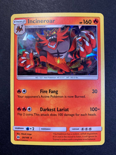 Incineroar - 26/149 “Shattered Ice” Holo Rare Promo