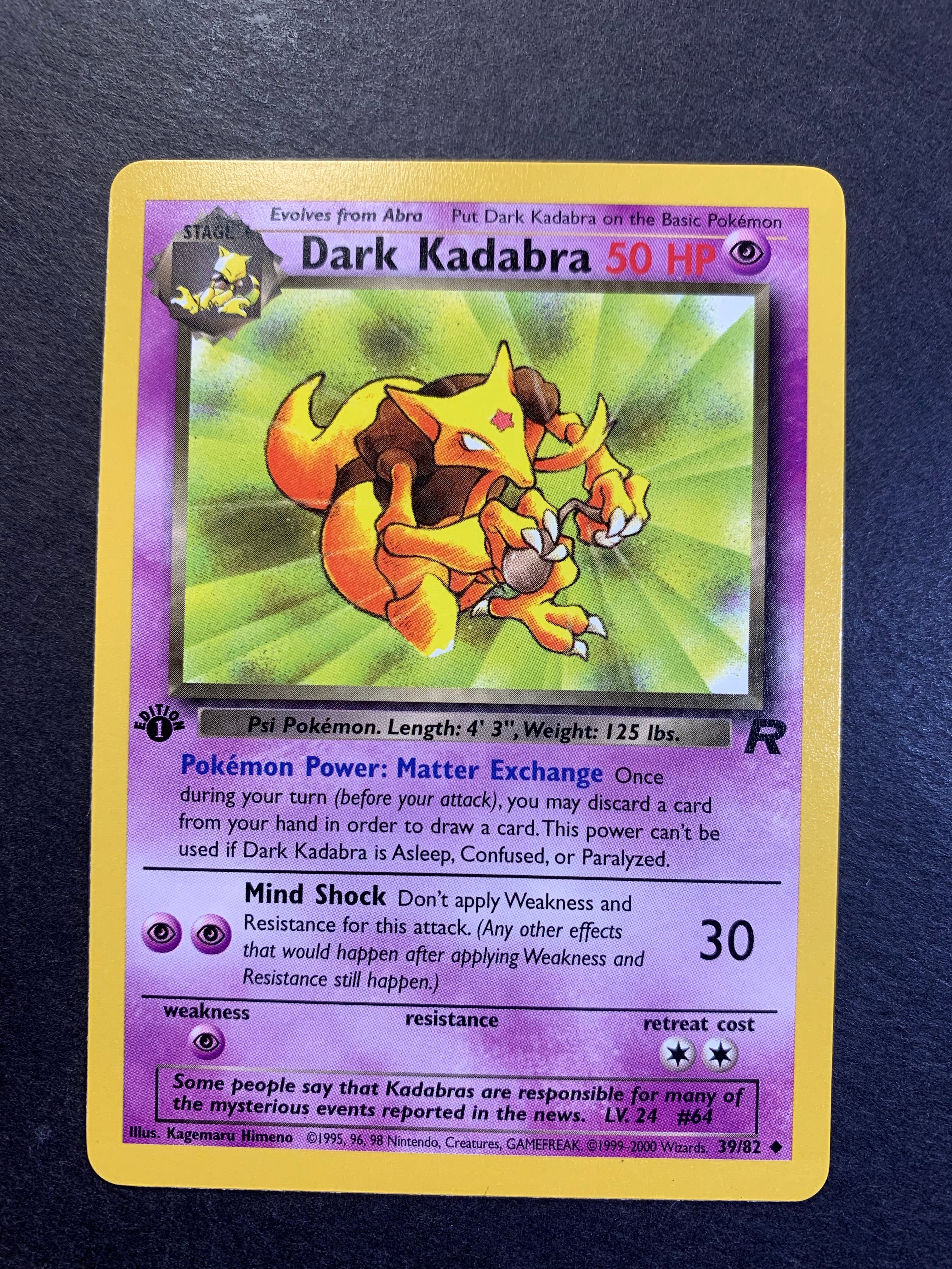 Dark Kadabra 1st Edition