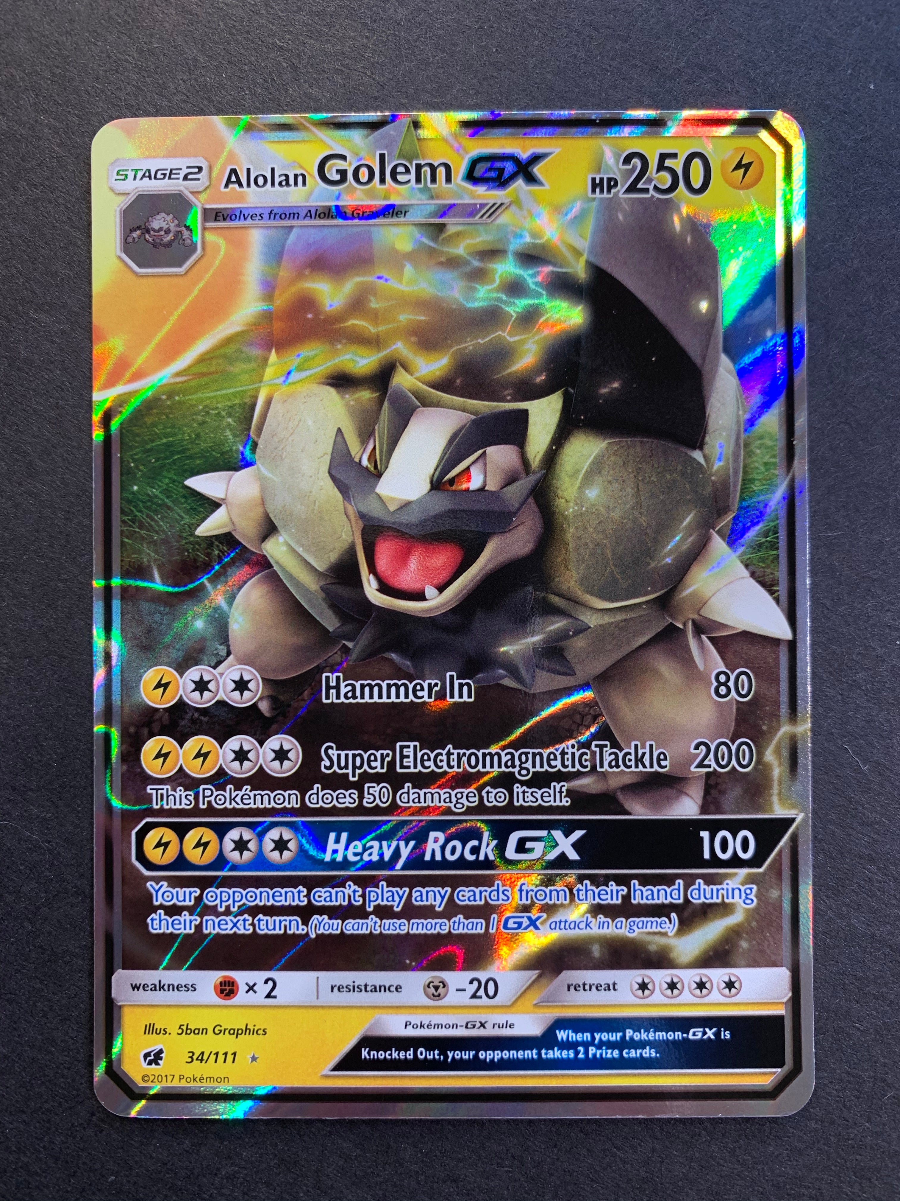 Alolan Golem GX - 34/111 Ultra Rare JAB Games13 Alolan Golem GX - 34/111 Ultra Rare JAB Games13