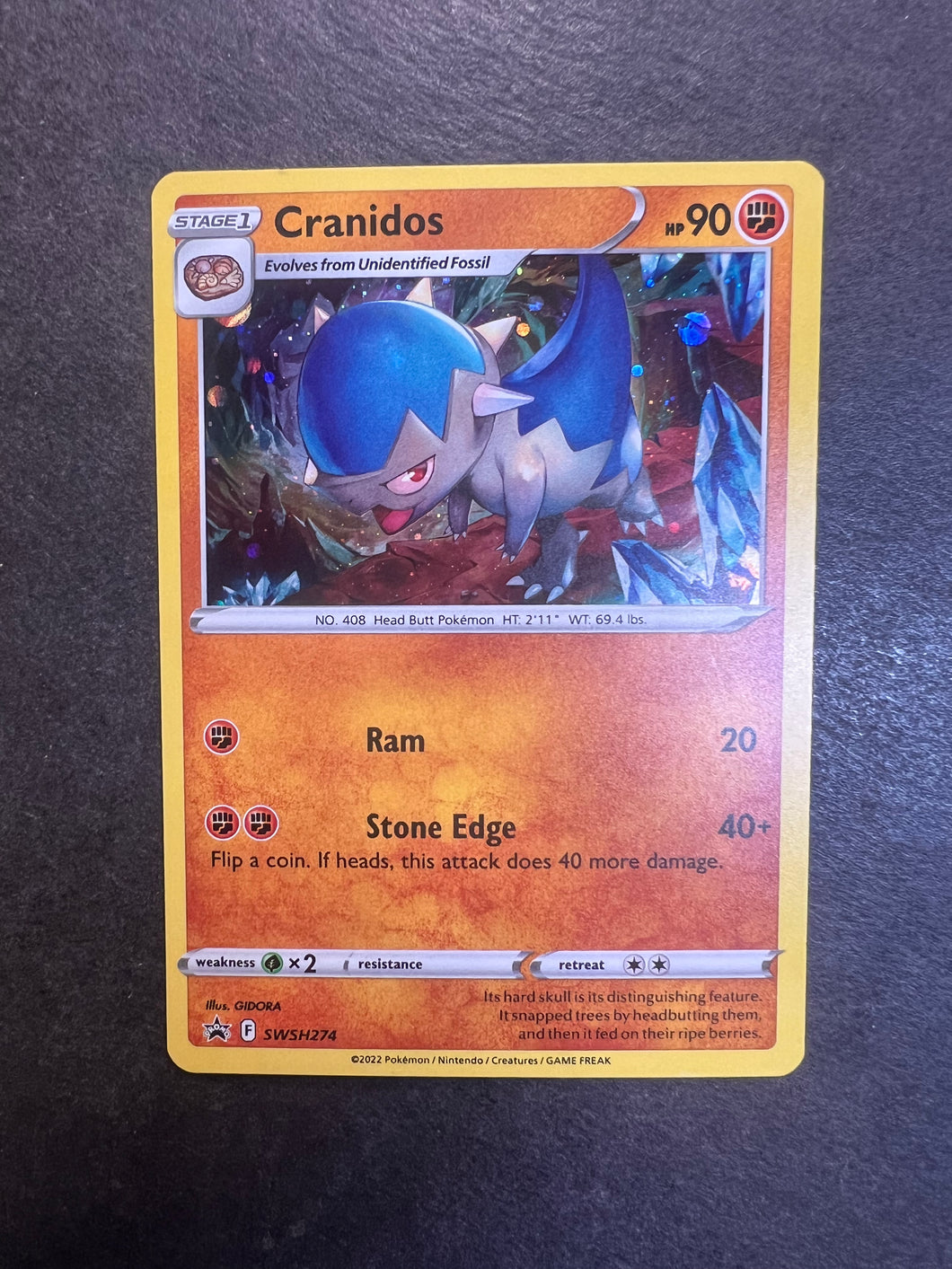 Cranidos - SWSH274 Holo Rare Promo - Silver Tempest JAB Games13 Cranidos - SWSH274 Holo Rare Promo - Silver Tempest JAB Games13