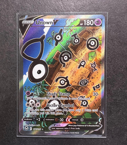 Unown V - 177/195 Full Art Ultra Rare - Silver Tempest