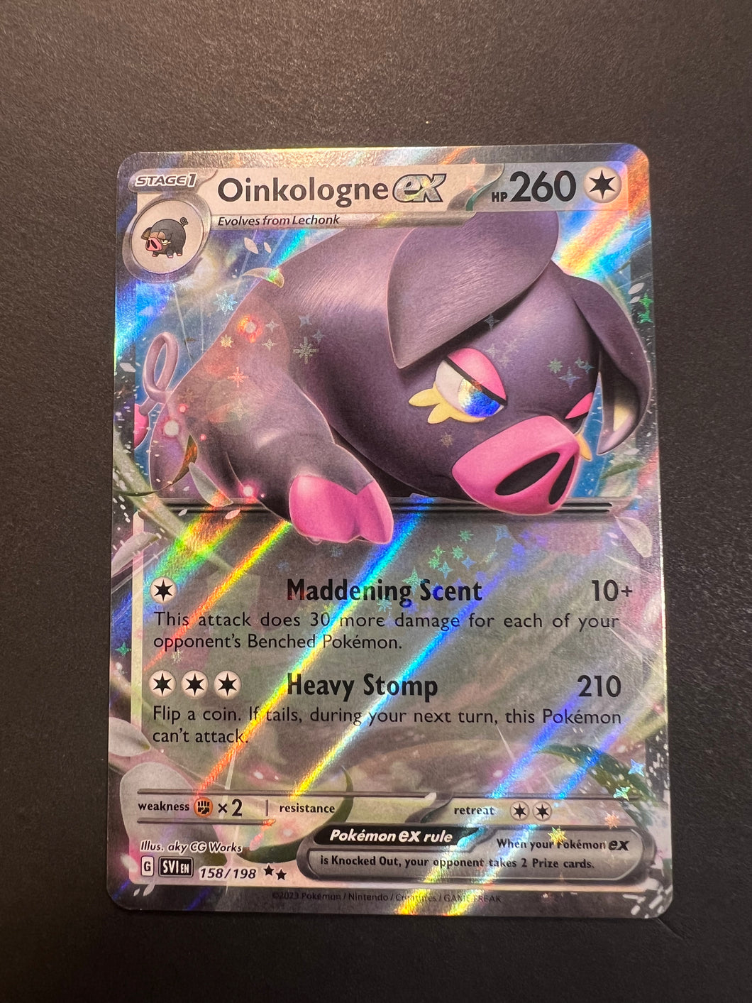 oinkologne pokemon card Oinkologne ex - 158/198 Ultra Rare
