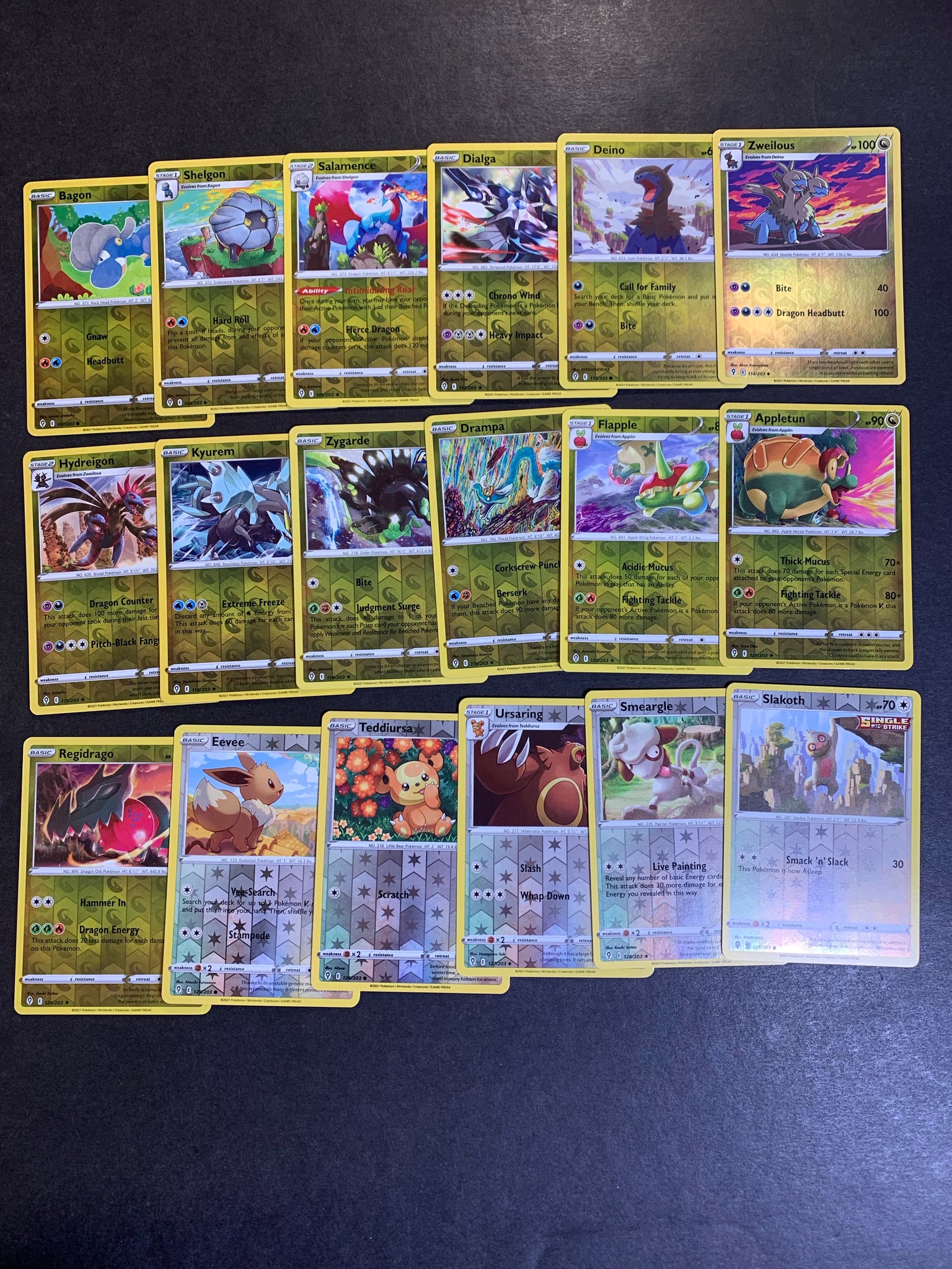 Pokemon Evolving Skies Complete Reverse Holo Set