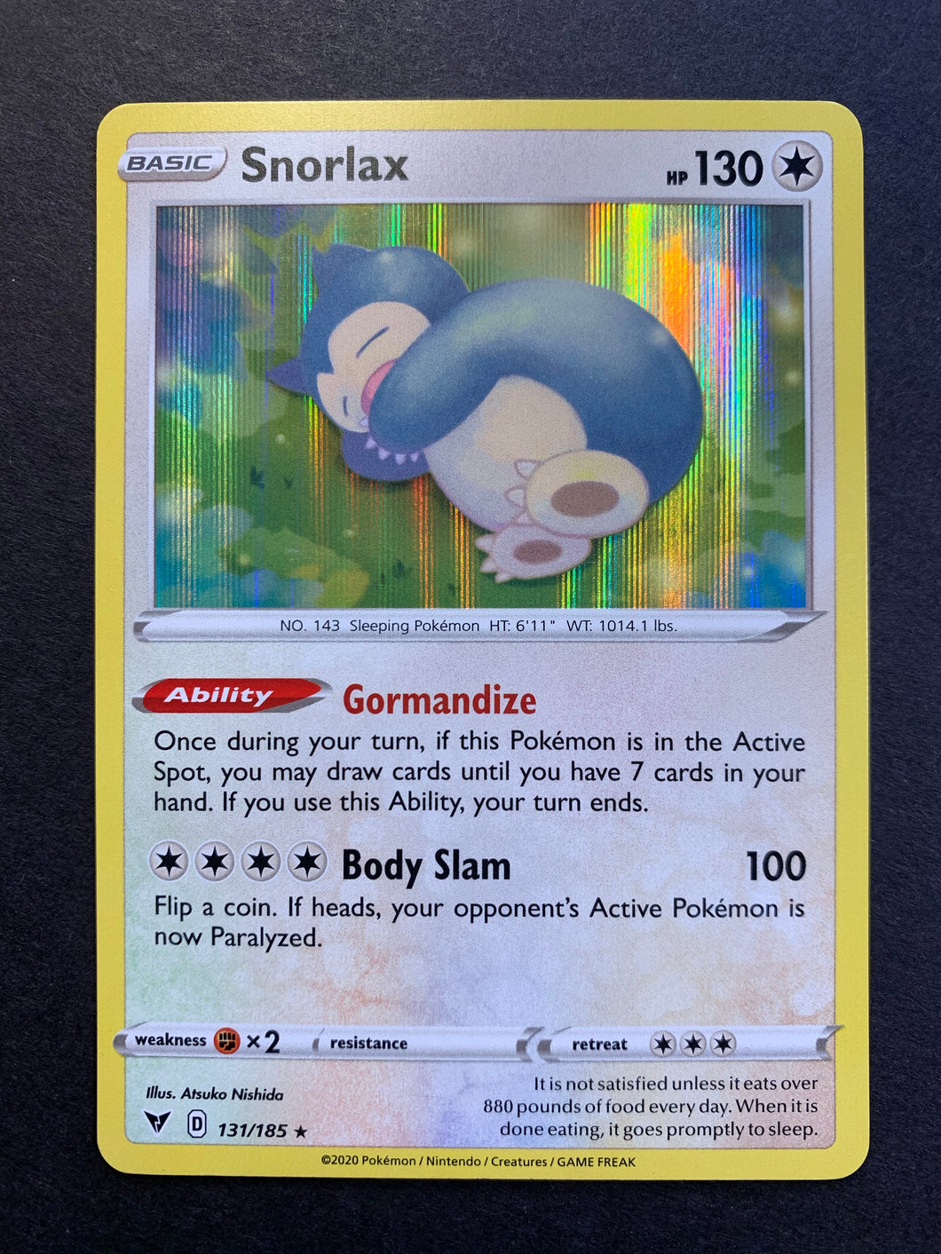 Snorlax - 131/185 Holo Rare - Vivid Voltage JAB Games13 Snorlax - 131/185 Holo Rare - Vivid Voltage JAB Games13