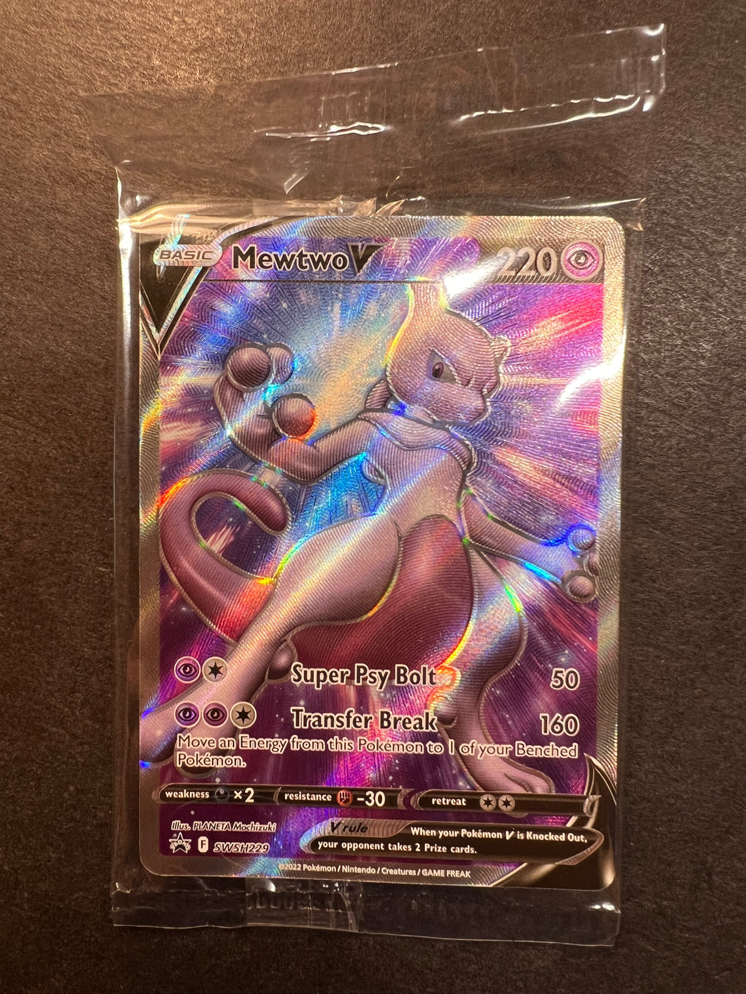 Mewtwo V - SWSH229 Sealed Full Art Ultra Rare Promo - Pokemon Go Set