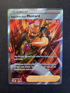 mustard pokemon card Single Strike Style Mustard - 163/163 Full Art Ultra Rare Trainer