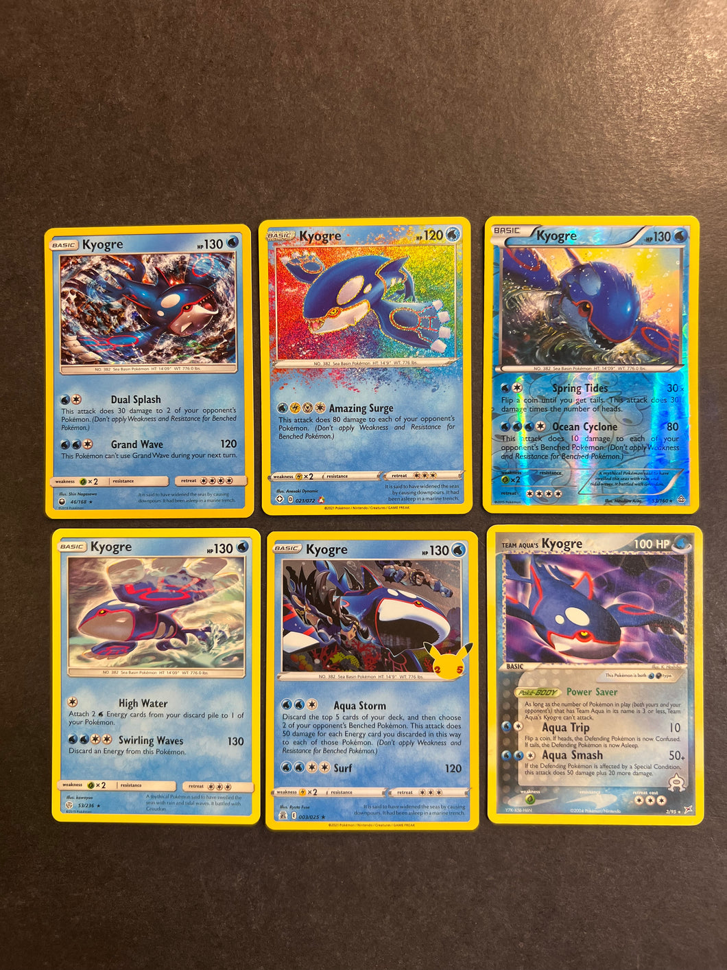 Pokemon Kyogre Card Lot - 6 Cards - Amazing Rare, Holo and Reverse Hol JAB Games13 Pokemon Kyogre Card Lot - 6 Cards - Amazing Rare, Holo and Reverse Hol JAB Games13