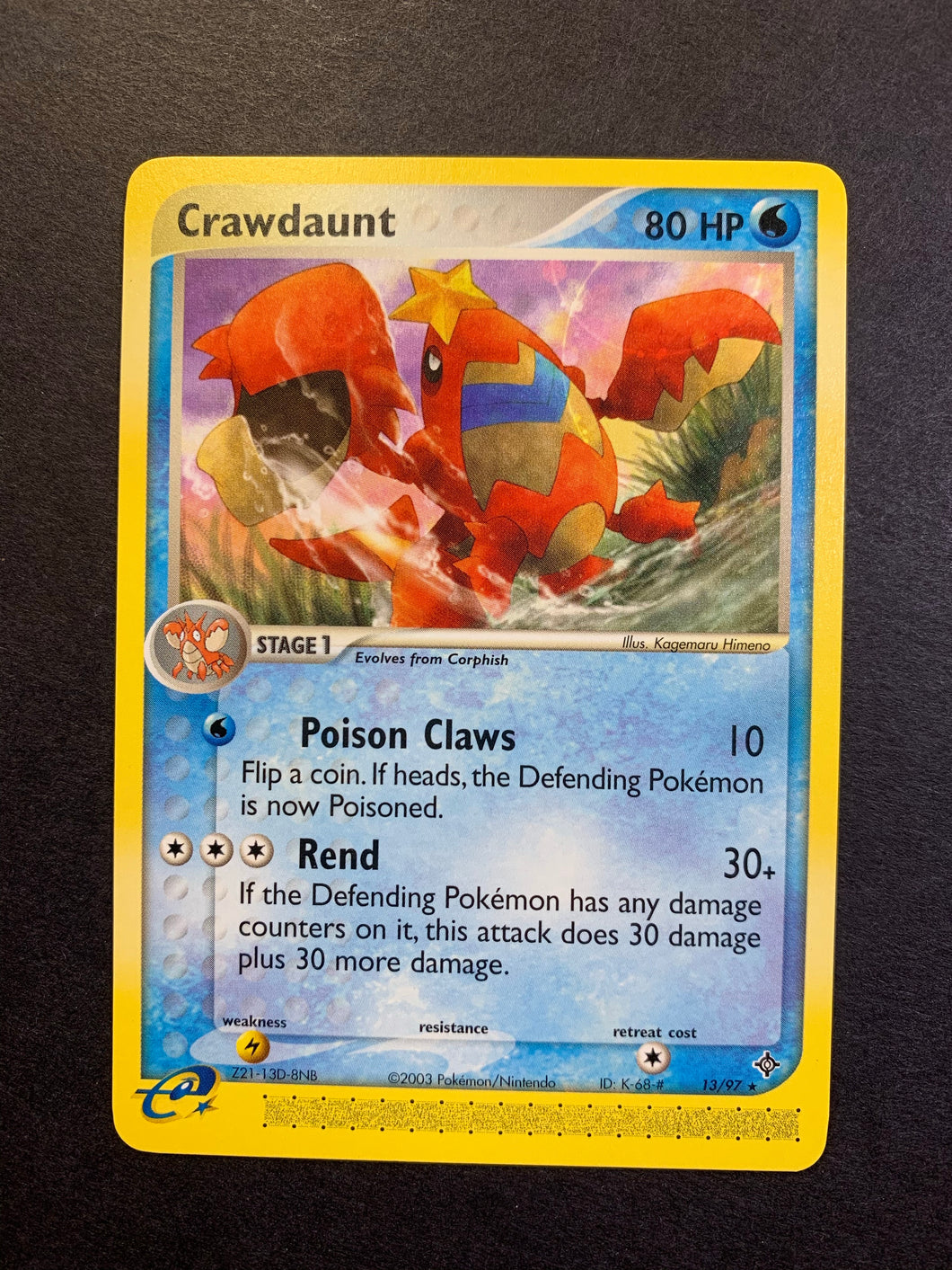 crawdaunt pokemon card Crawdaunt : EX DRAGON 13/97