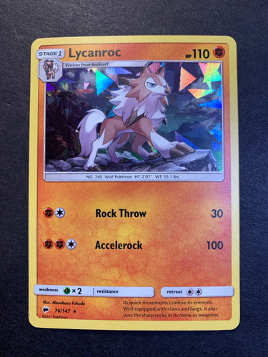 Lycanroc - 76/147 Holo Rare “Shattered Ice” Promo