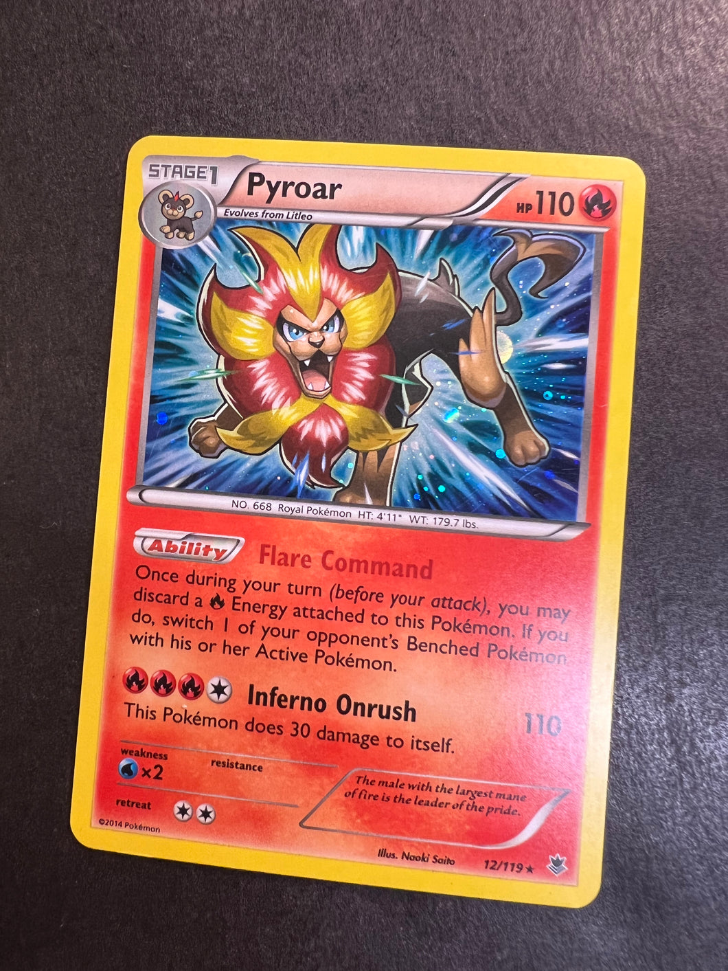 Pyroar - 12/119 Cosmos Holo Rare Promo - XY Phantom Forces