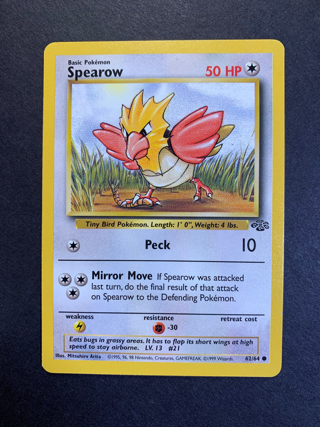 Spearow - 62/64 Vintage Jungle Set JAB Games13 Spearow - 62/64 Vintage Jungle Set JAB Games13