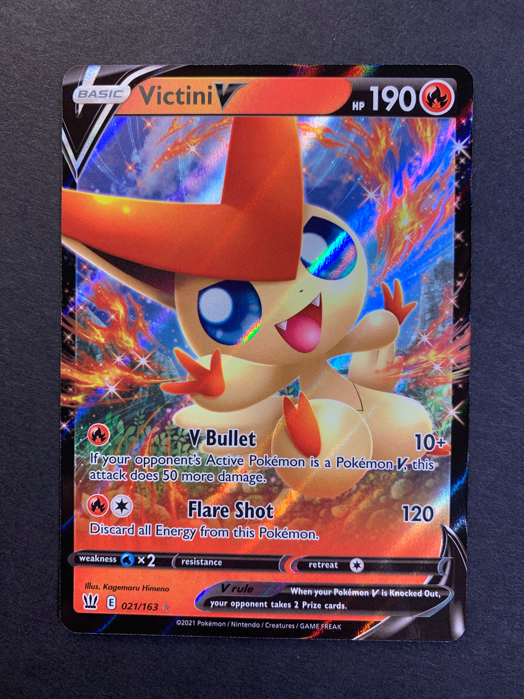 Pokemon Sword & Shield Battle Styles Ultra Rare Victini V #21 Pokemon Sword & Shield Battle Styles Ultra Rare Victini V #21