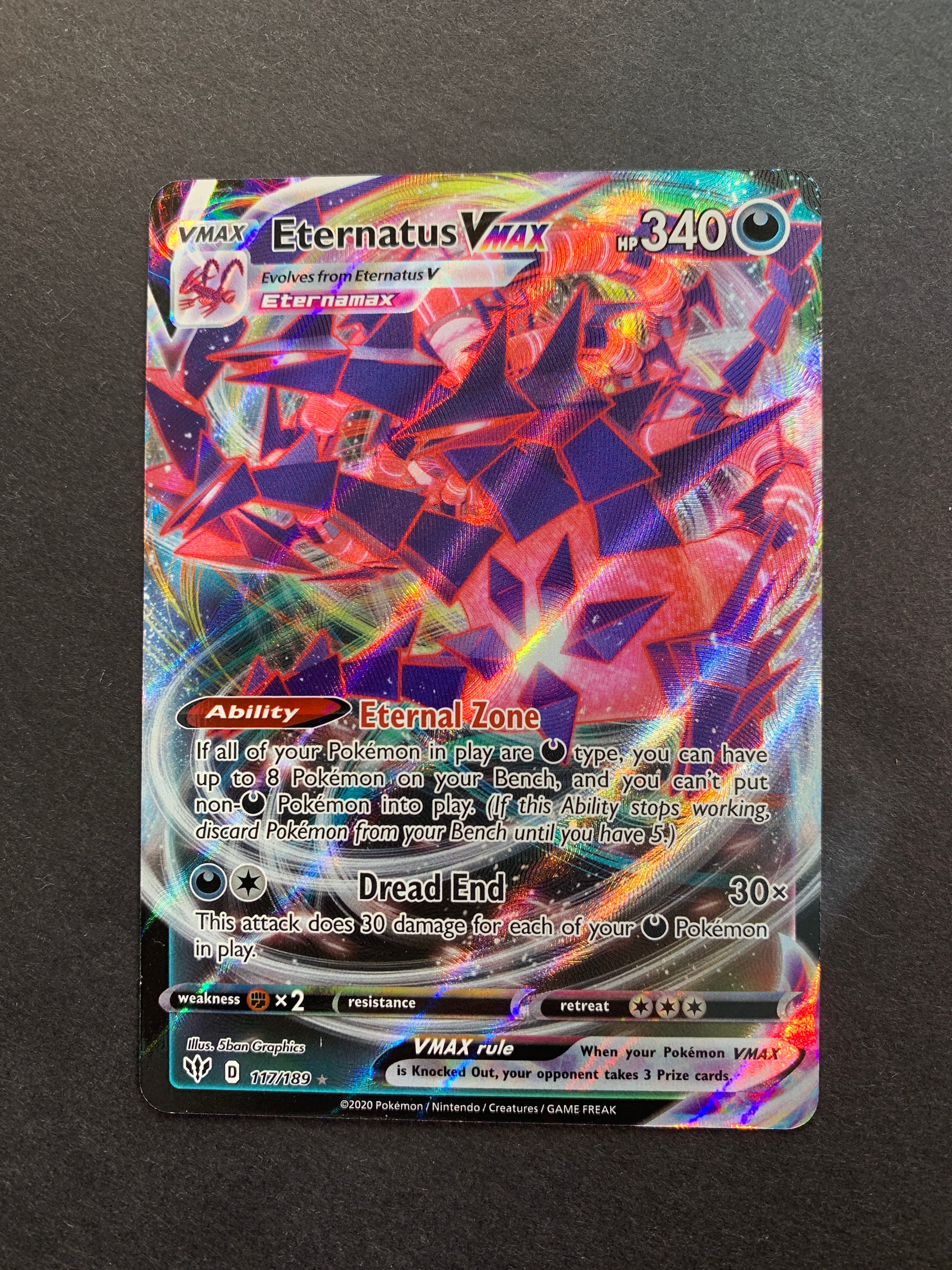 Pokemon Darkness Ablaze Ultra Rare Holo Eternatus VMAX #117 Pokemon Darkness Ablaze Ultra Rare Holo Eternatus VMAX #117