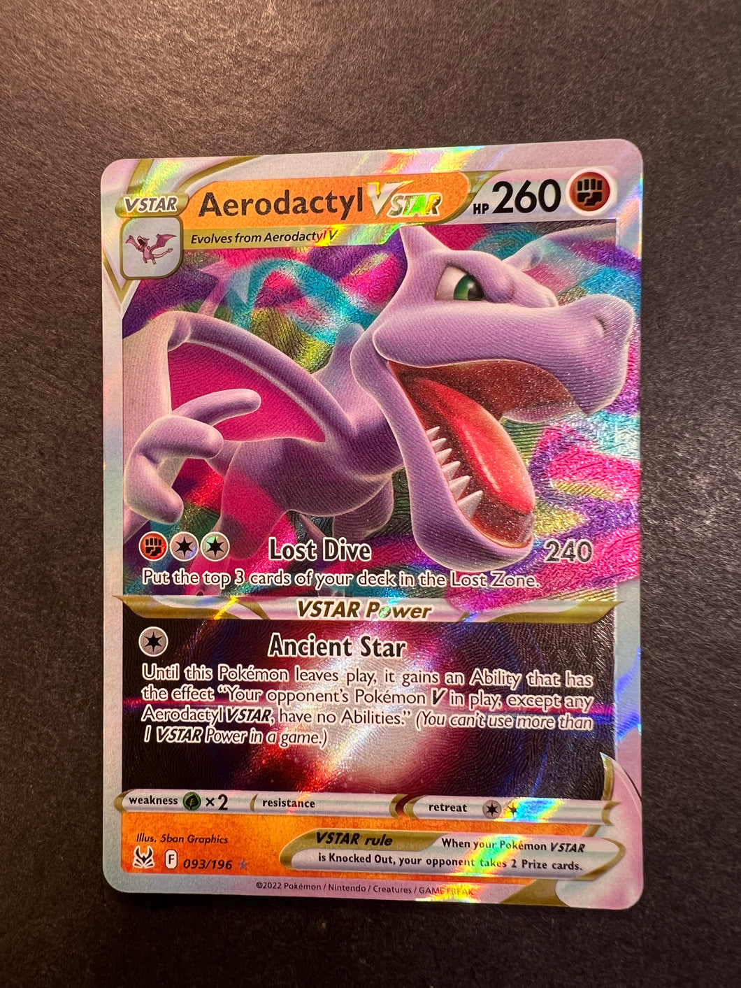 Aerodactyl VStar - 093/196 Full Art Ultra Rare - Lost Origin