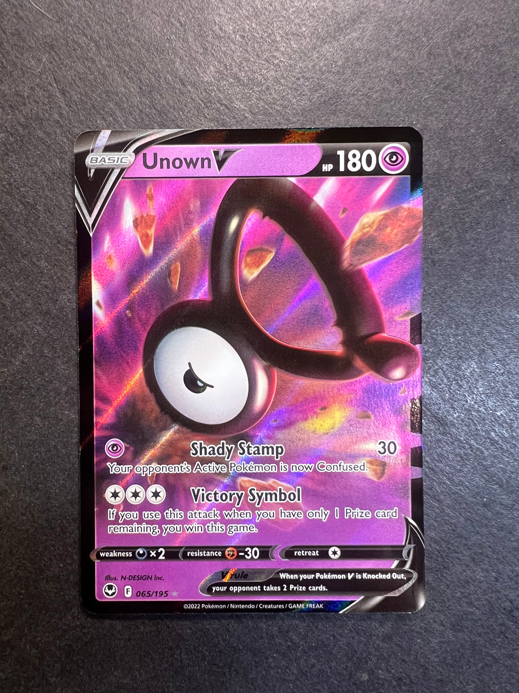 Unown V - 065/195 Ultra Rare - Silver Tempest JAB Games13 Unown V - 065/195 Ultra Rare - Silver Tempest JAB Games13