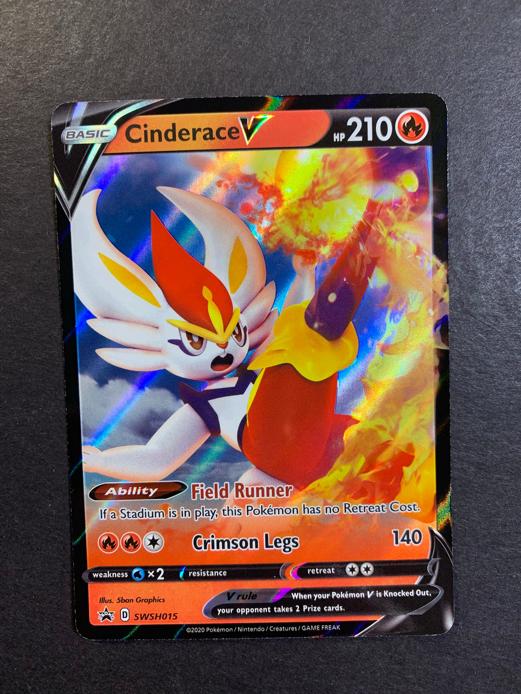 Cinderace V - SWSH015 Ultra Rare Promo - Sword and Shield Pokemon