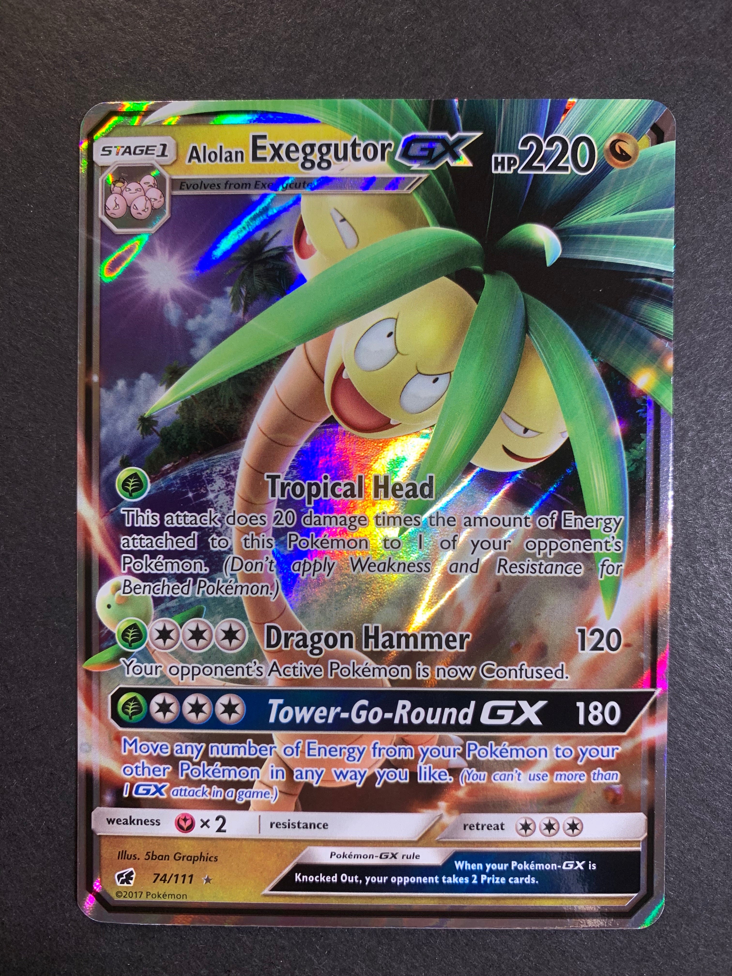 Alolan Exeggutor-GX - 74/111 - Ultra Rare - Sun and Moon: Crimson Invasion Alolan Exeggutor-GX - 74/111 - Ultra Rare - Sun and Moon: Crimson Invasion