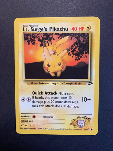 Lt. Surge’s Pikachu - 84/132 Vintage Gym Challenge Set