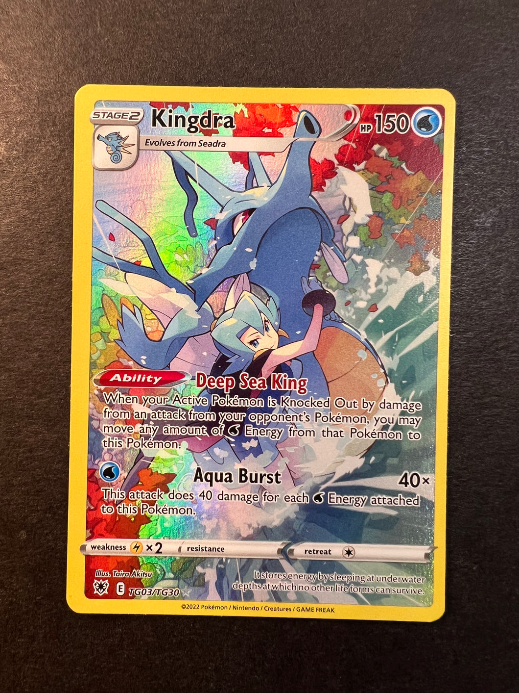 Pokemon Cards Booster Kingdra & Clair TG03/TG30 Pokemon Card - Astral Radiance Ultra Rare, Near Mint Condition Astral Radiance Trainer Gallery Pokemon Cards Booster Kingdra & Clair TG03/TG30 Pokemon Card - Astral Radiance Ultra Rare, Near Mint Condition Astral Radiance Trainer Gallery
