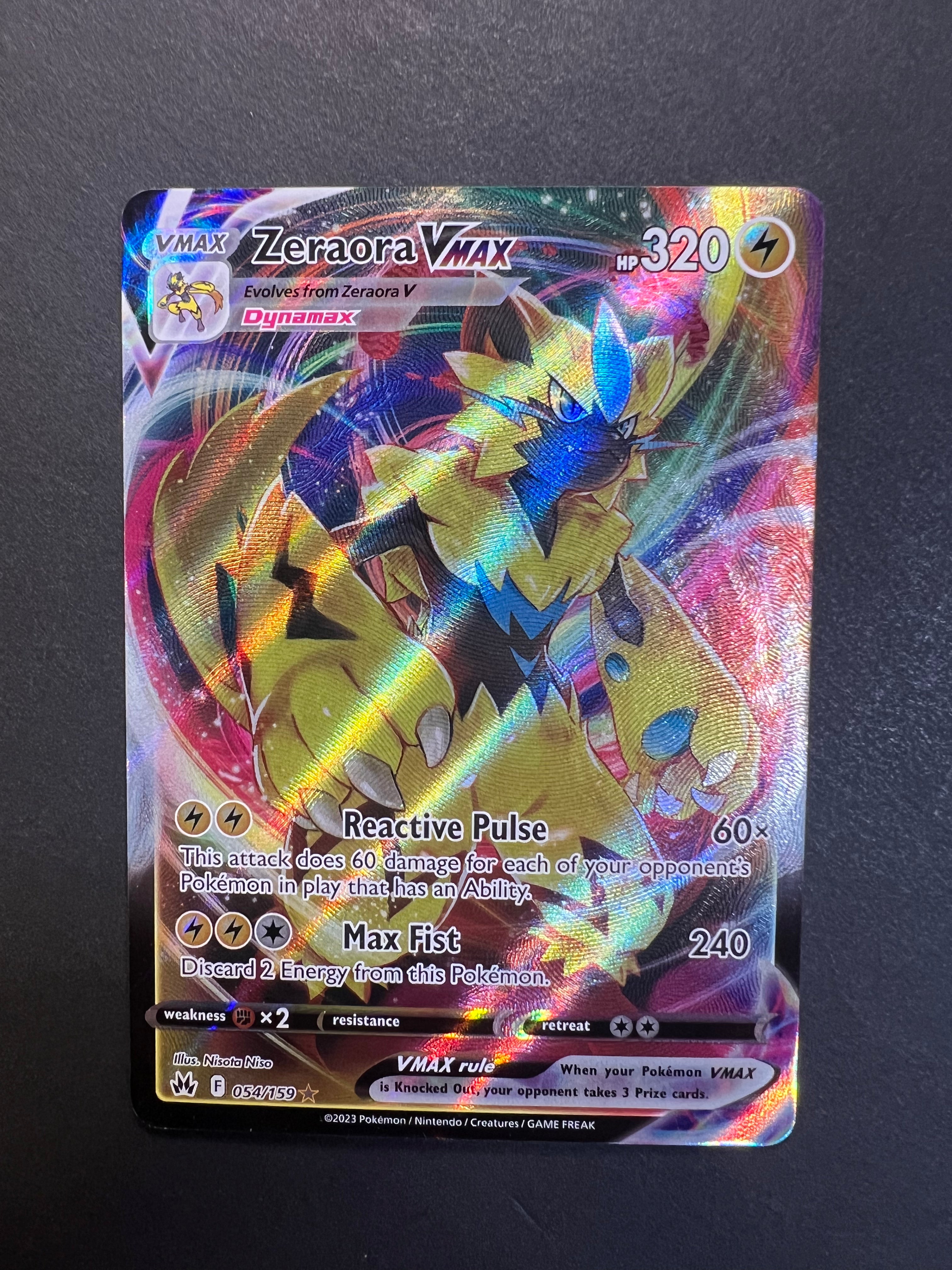 Pokemon TCG Crown Zenith 054/159 Zeraora VMAX Card Pokemon TCG Crown Zenith 054/159 Zeraora VMAX Card