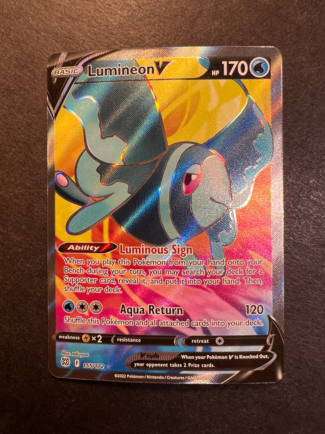 Lumineon V - 155/172 Full Art Ultra Rare - Brilliant Stars JAB Games13 Lumineon V - 155/172 Full Art Ultra Rare - Brilliant Stars JAB Games13