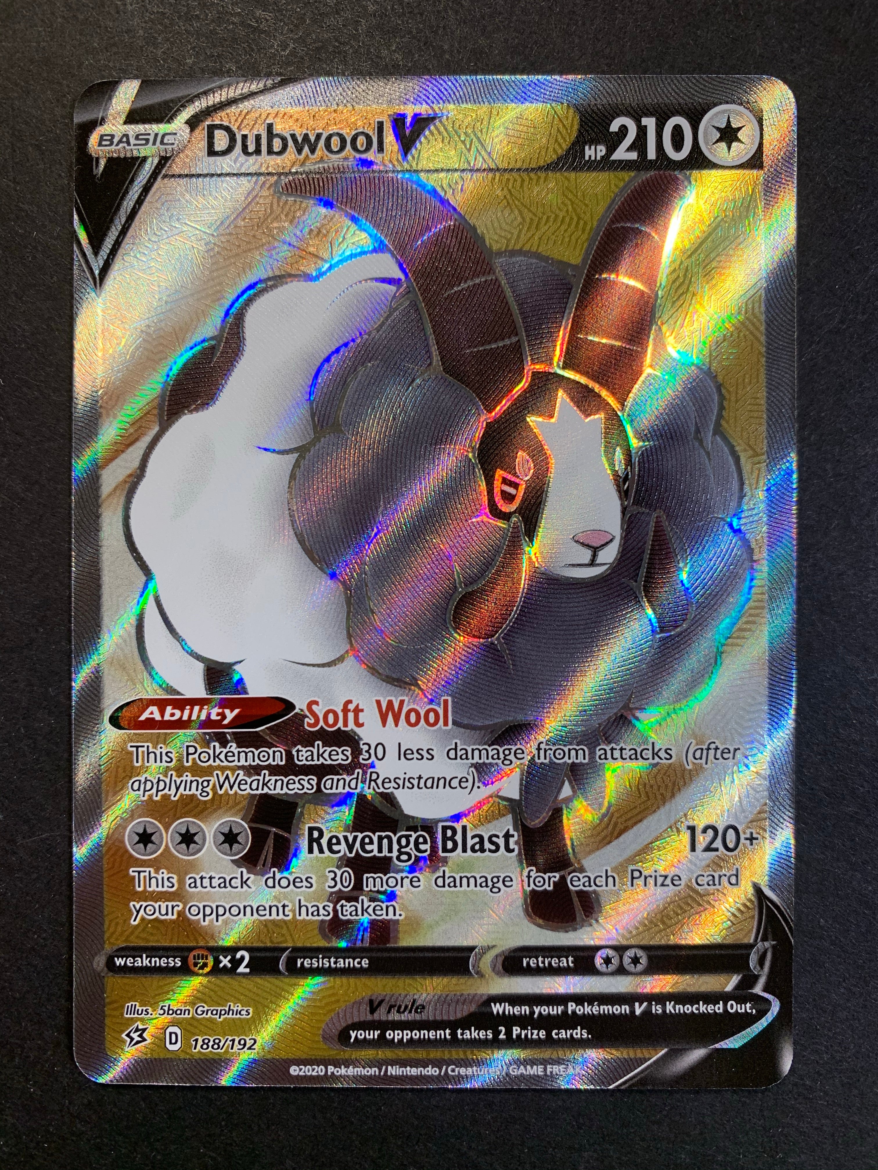 dubwool pokemon card value Pokemon Sword and Shield Rebel Clash Ultra Rare Dubwool V #188