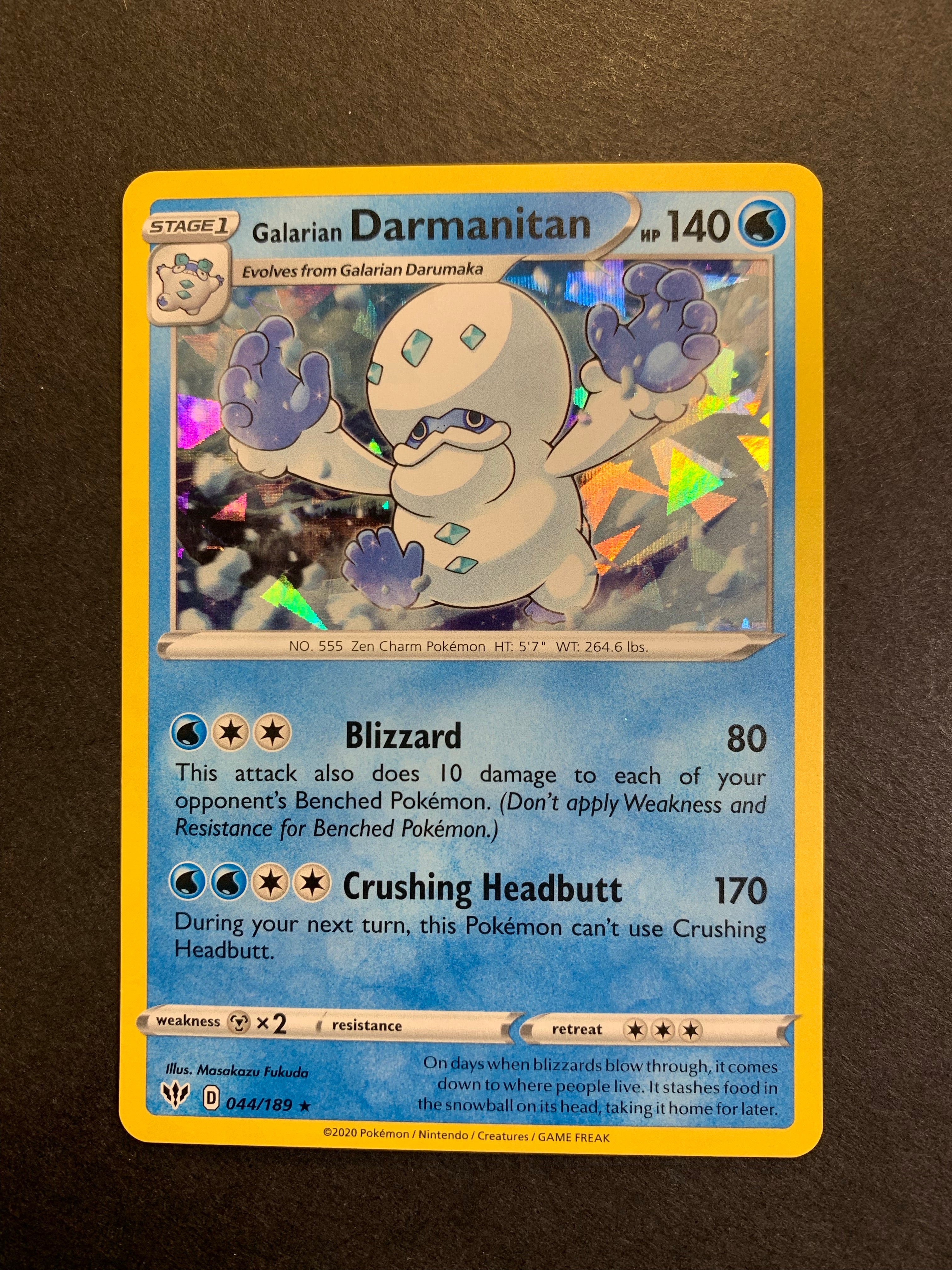 galarian darmanitan pokemon card Galarian Darmanitan 072/264 NM / M