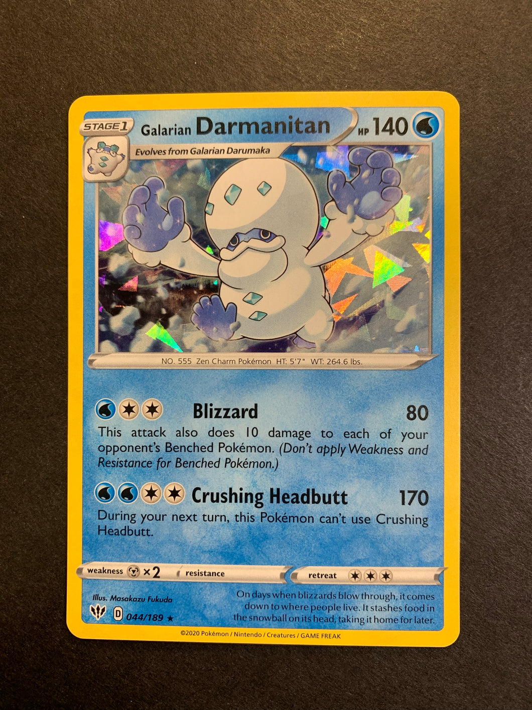 Galarian Darmanitan - 44/189 (Cracked Ice Holo)/189 - Holofoil Deck Exclusives