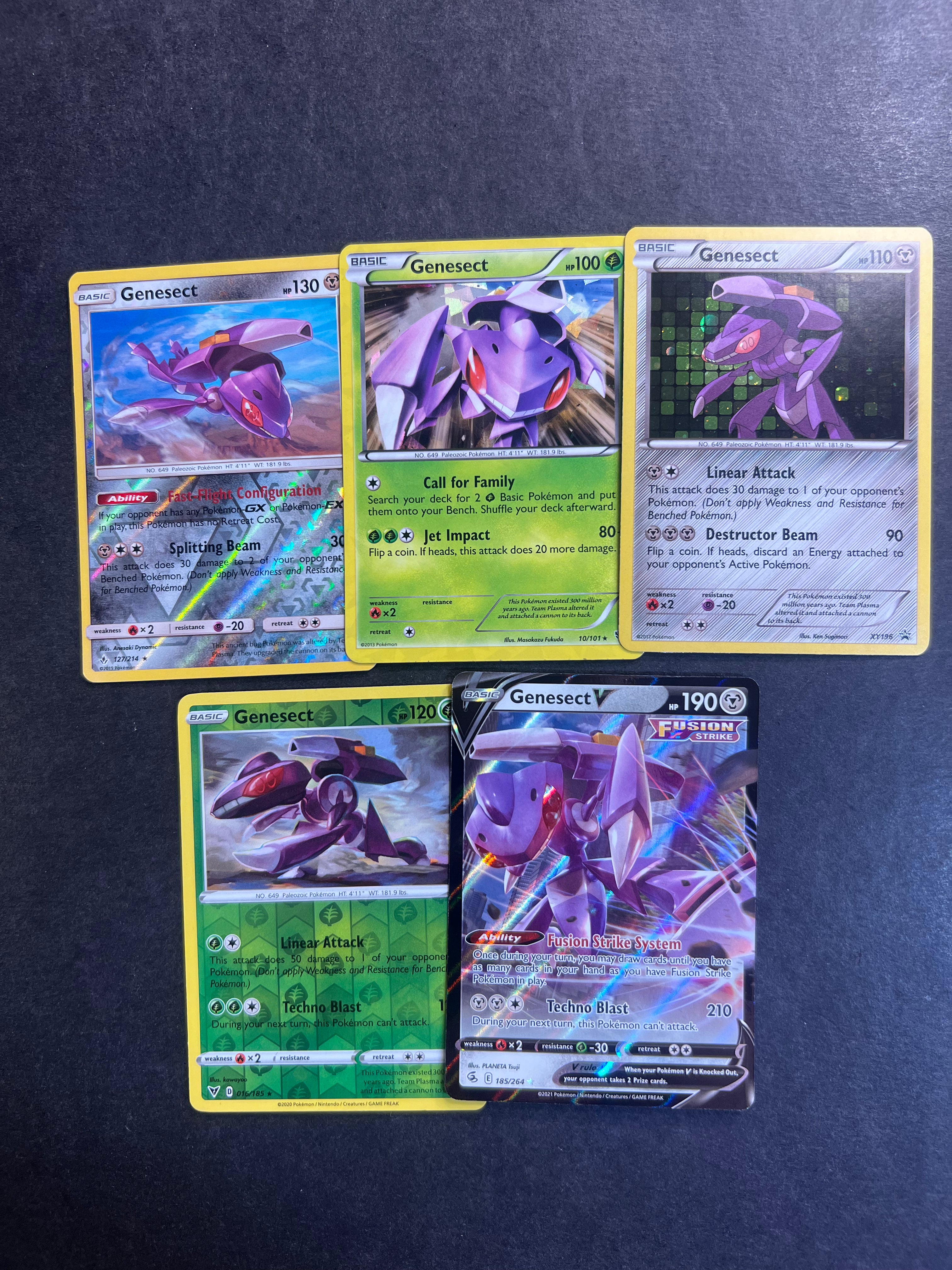 Pokemon Genesect V and Holo Rare Ultra Rare Card Set