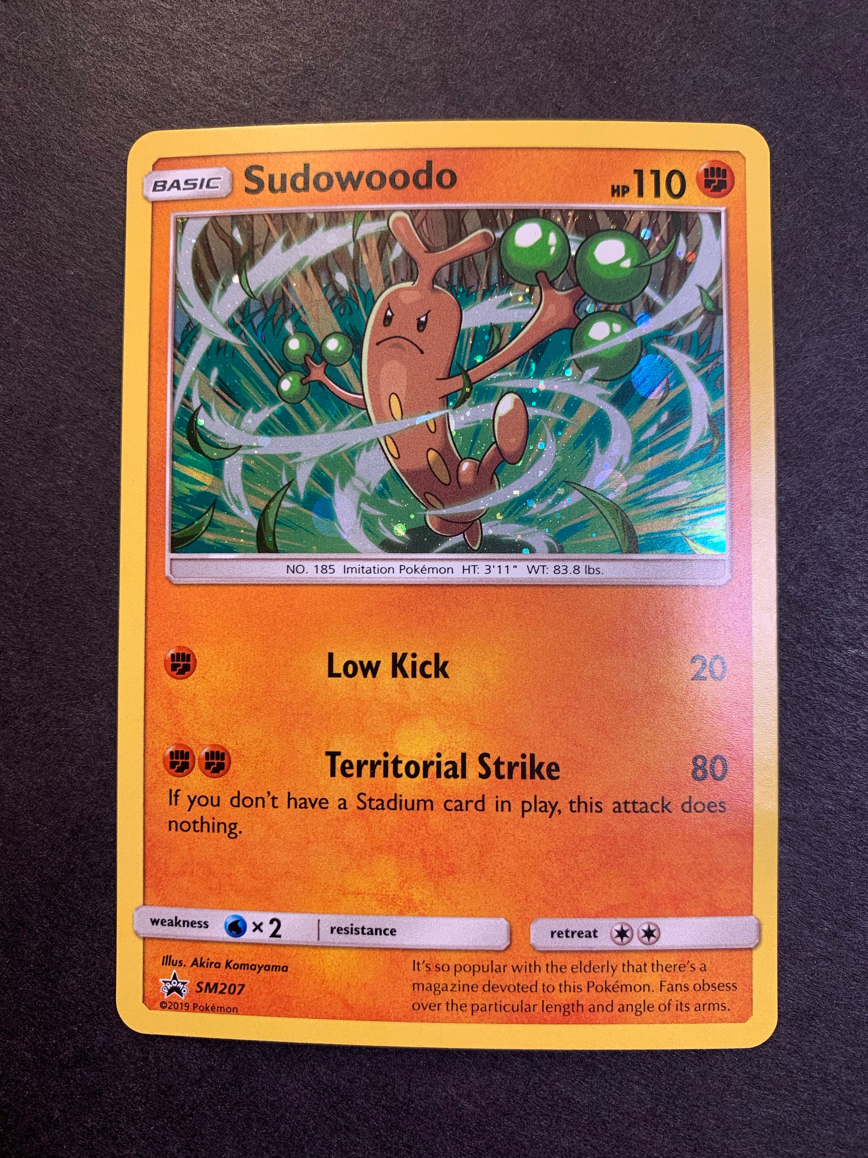 sudowoodo pokemon card Pokemon Trading Card Game Promo Holo Rare Sudowoodo SM207