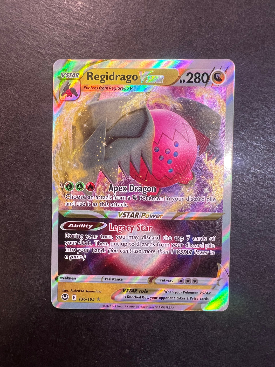 Regidrago VStar - 136/195 Full Art Ultra Rare - Silver Tempest JAB Games13 Regidrago VStar - 136/195 Full Art Ultra Rare - Silver Tempest JAB Games13