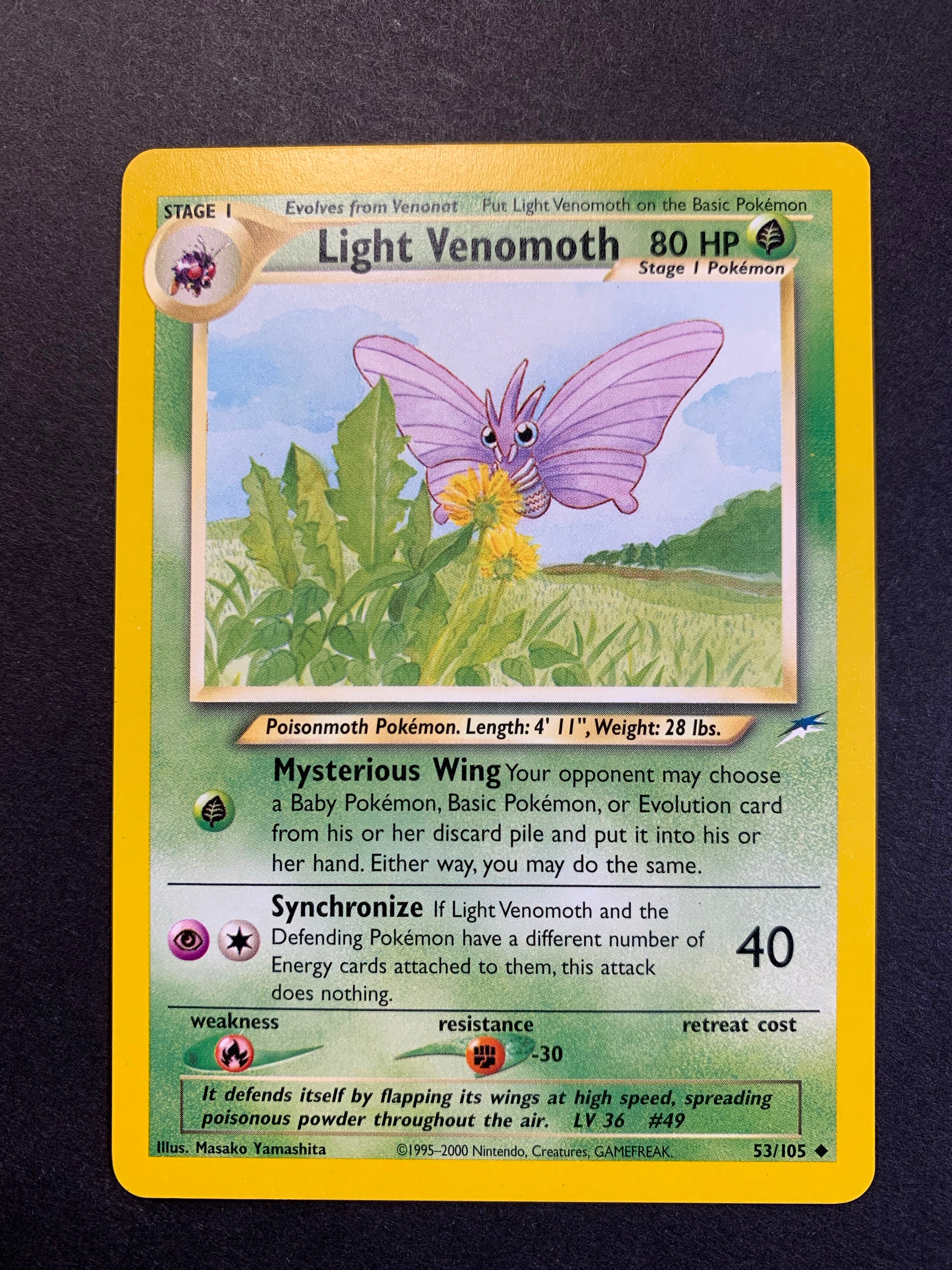 Light Venomoth - 53/105 Vintage Neo Destiny JAB Games13 Light Venomoth - 53/105 Vintage Neo Destiny JAB Games13