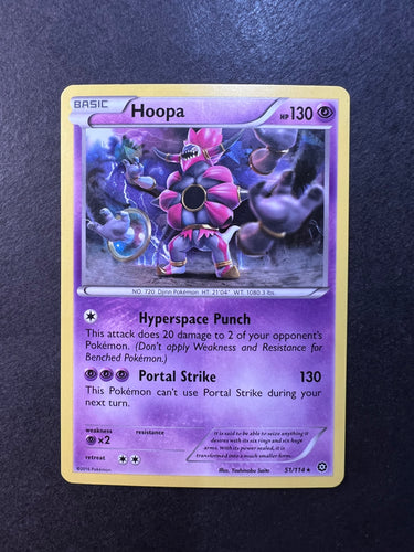 Hoopa - 51/114 “Cracked Ice” Holo Rare Promo - XY Steam Siege