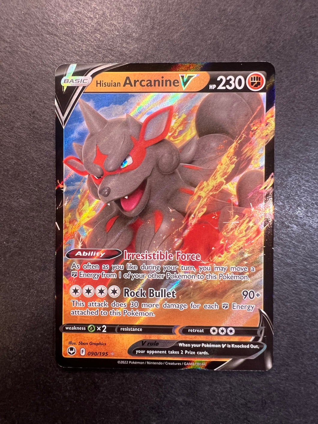 Hisuian Arcanine V - 090/195 Ultra Rare - Silver Tempest JAB Games13 Hisuian Arcanine V - 090/195 Ultra Rare - Silver Tempest JAB Games13
