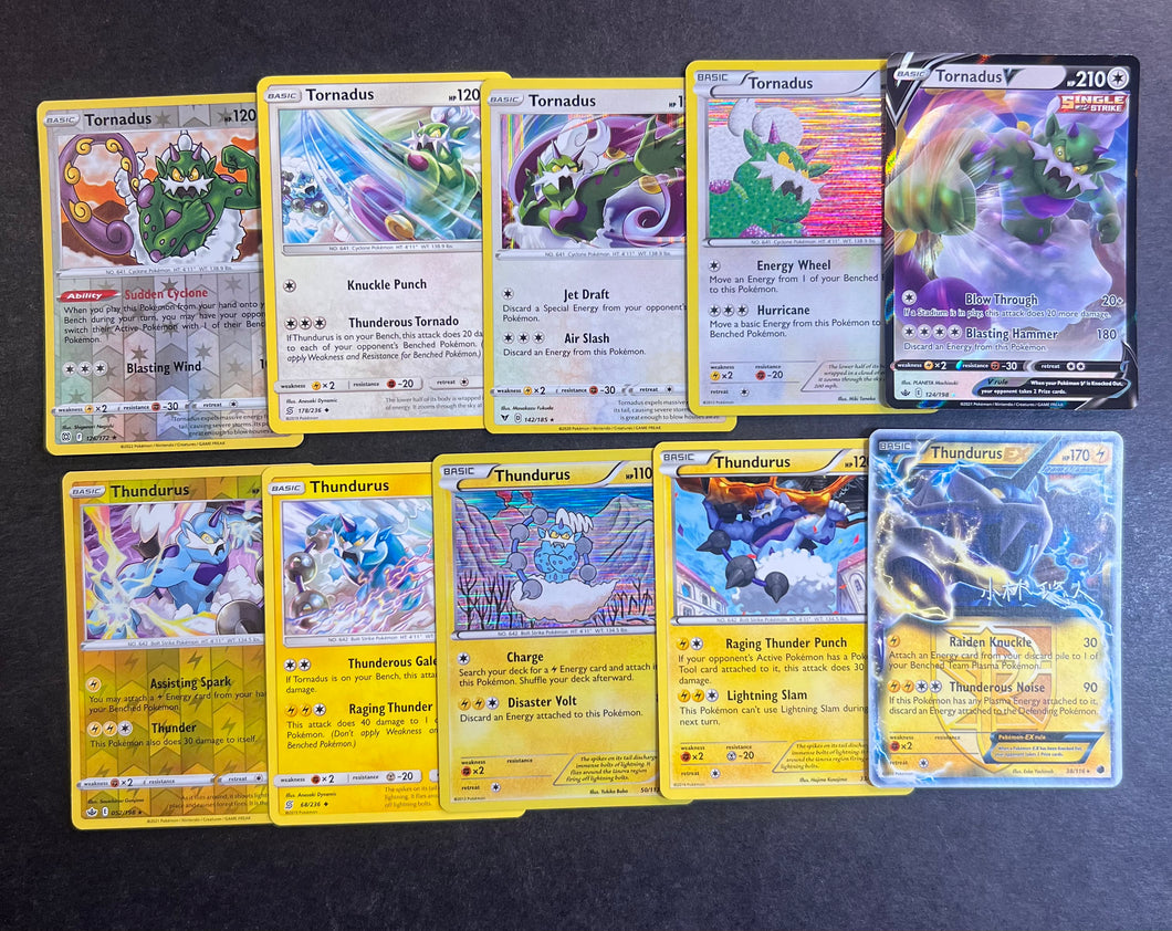 Pokemon Thundurus and Tornadus Card Lot - 10 Cards - Holo & Ultra Rare JAB Games13 Pokemon Thundurus and Tornadus Card Lot - 10 Cards - Holo & Ultra Rare JAB Games13