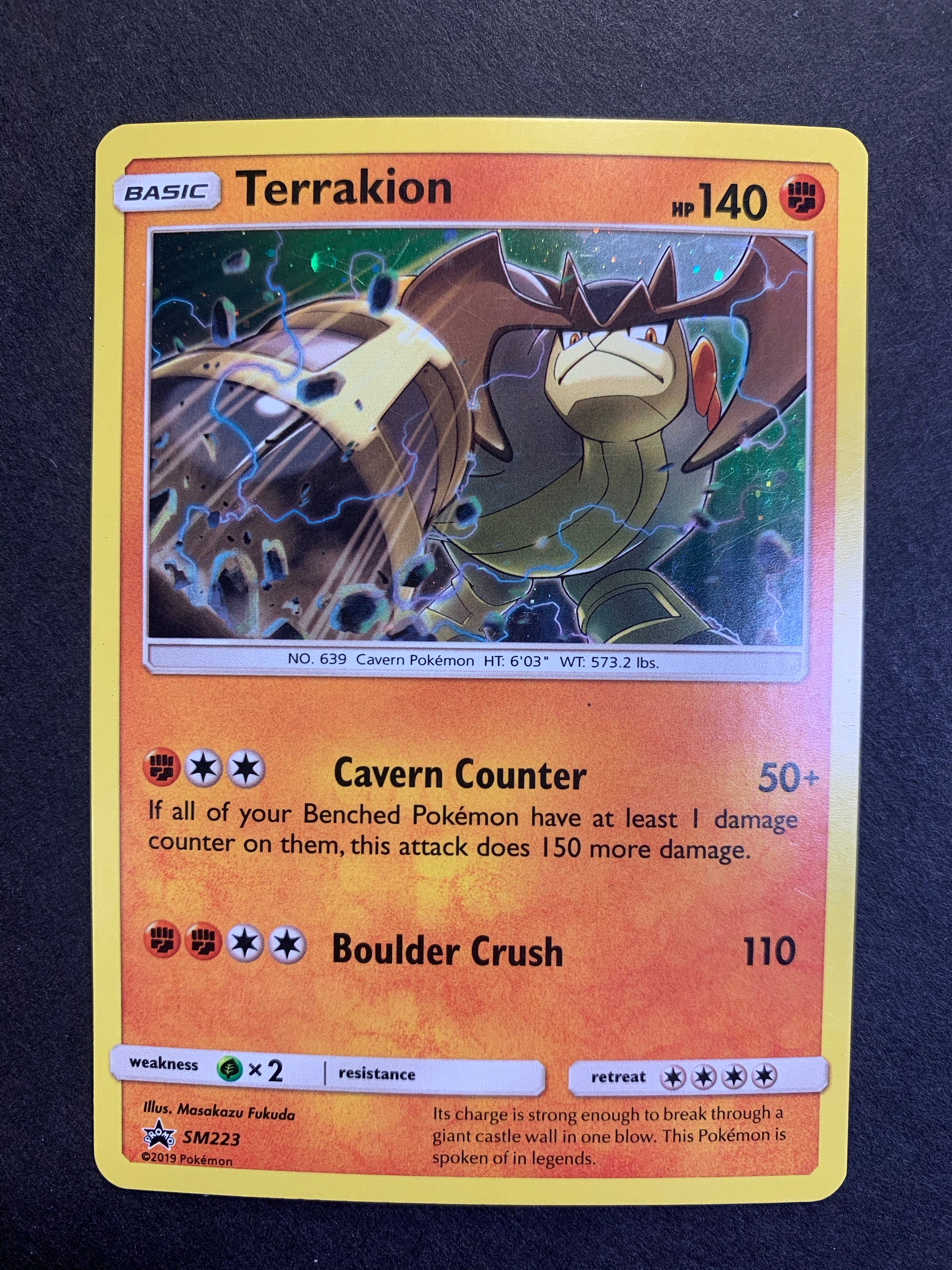 Terrakion SM223 Black Star Promo Holo Mint Pokemon Card Terrakion SM223 Black Star Promo Holo Mint Pokemon Card