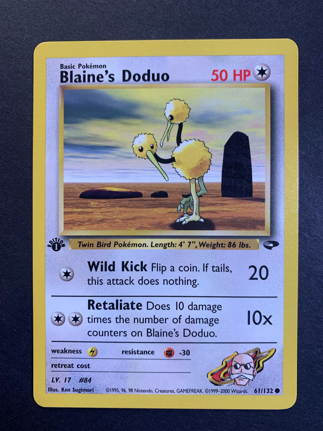 Pokemon Gym Challenge Common Blaine's Doduo #61 Pokemon Gym Challenge Common Blaine's Doduo #61