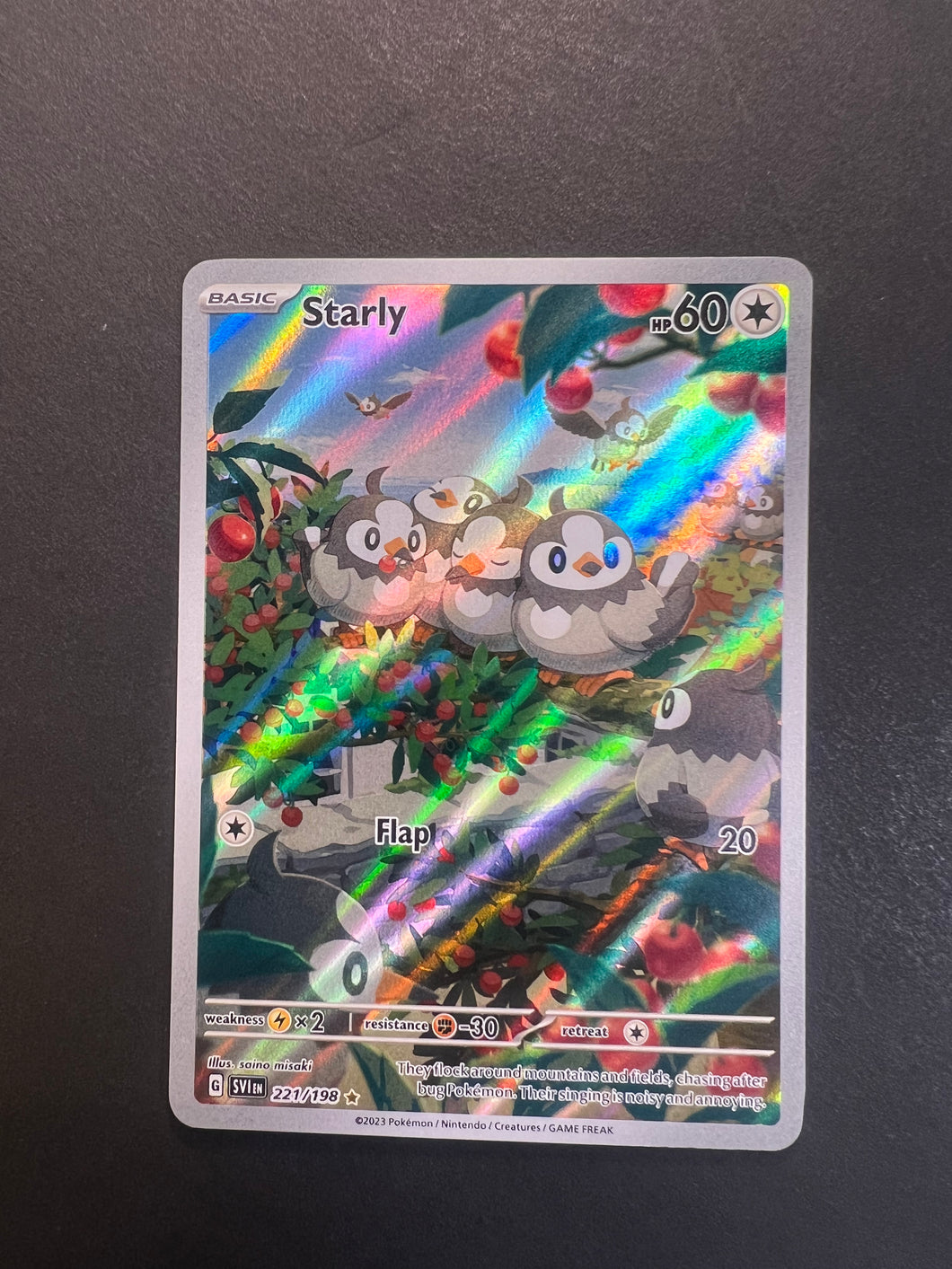 Starly - 221/198 Holo Ultra Rare - Scarlet & Violet JAB Games13 Starly - 221/198 Holo Ultra Rare - Scarlet & Violet JAB Games13