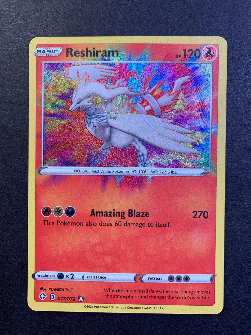 Reshiram - 017/072 Ultra Amazing Rare - Shining Fates JAB Games13 Reshiram - 017/072 Ultra Amazing Rare - Shining Fates JAB Games13