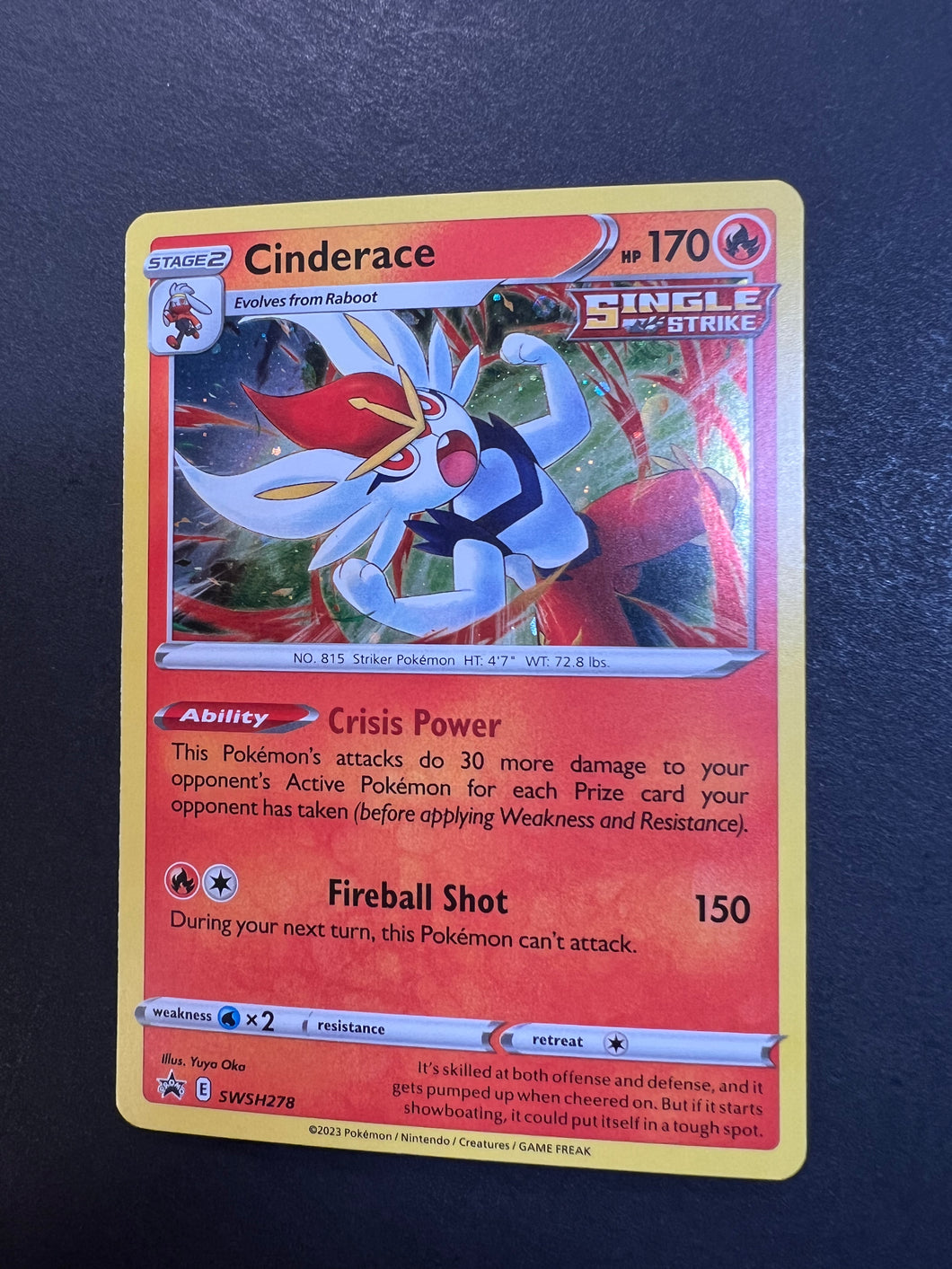 Cinderace - SWSH278 Sword & Shield Promo Holo Pokemon - NM/MINT Cinderace - SWSH278 Sword & Shield Promo Holo Pokemon - NM/MINT