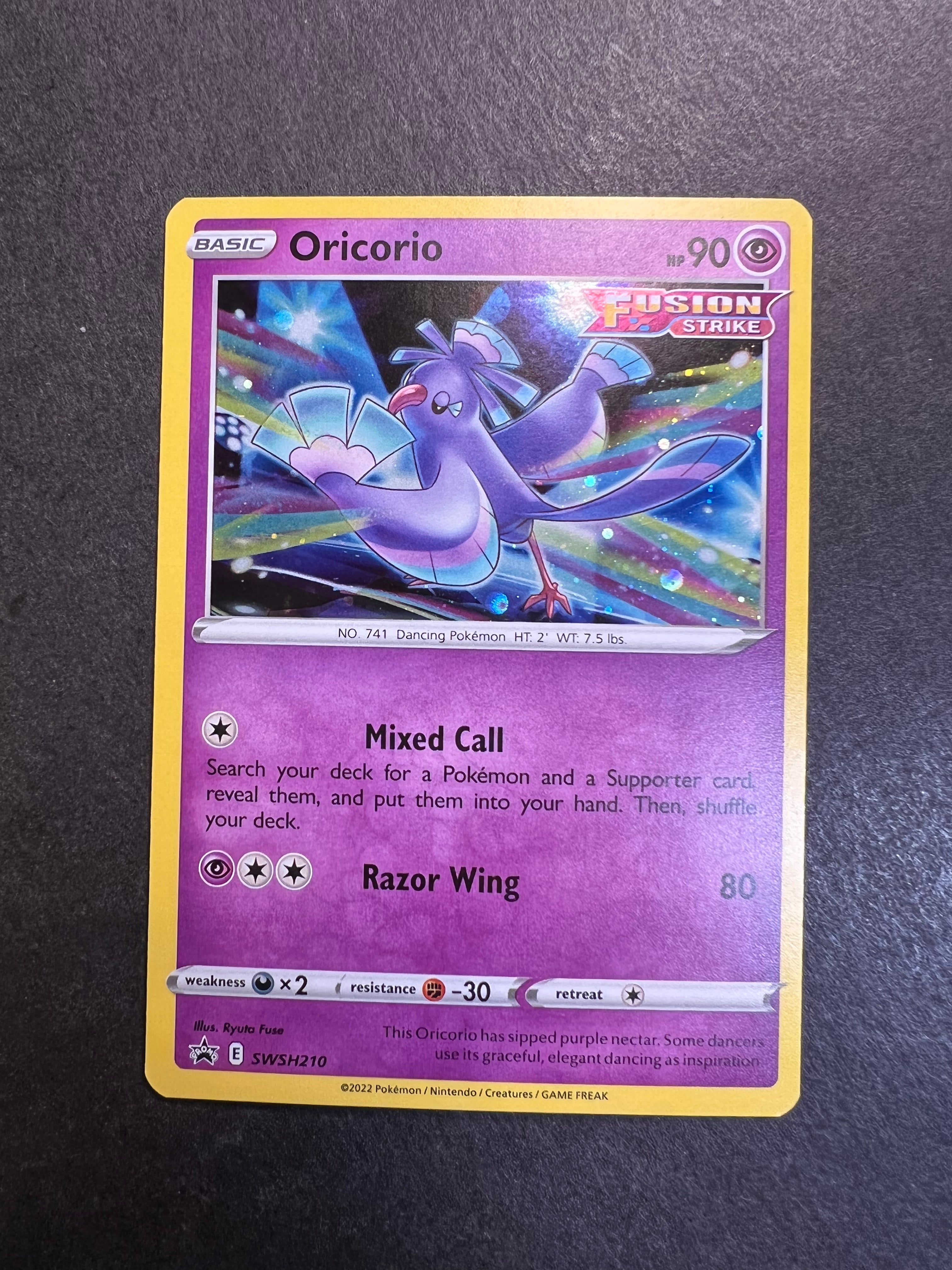 oricorio fusion strike pokemon card value Oricorio - SWSH210 Holo Rare Promo