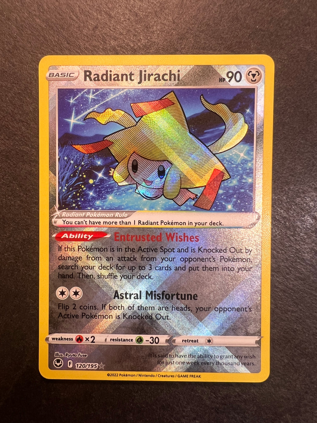 Radiant Jirachi - 120/195 Ultra Rare - Silver Tempest