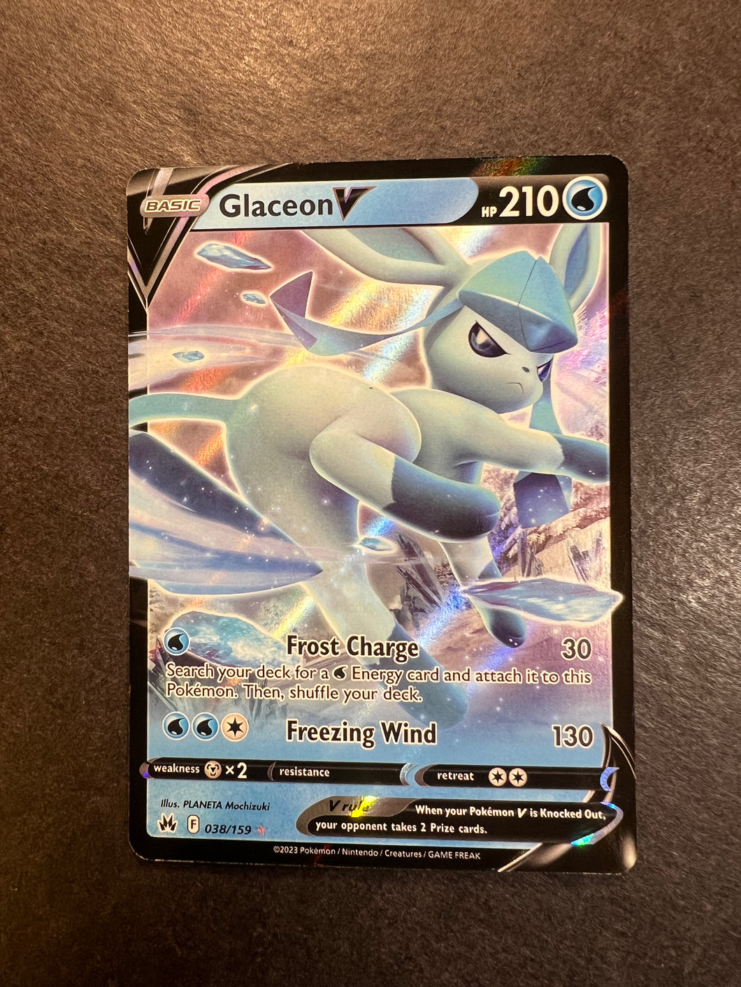 Glaceon V - 038/159 Ultra Rare - Crown Zenith