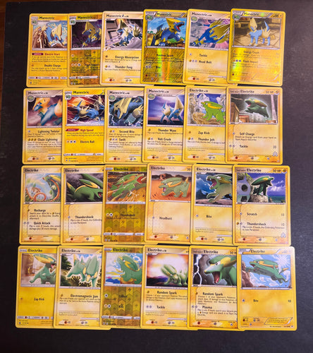Pokemon Electrike and Manectric Card Lot - 24 Cards - Reverse Holo & Vintage Collection!