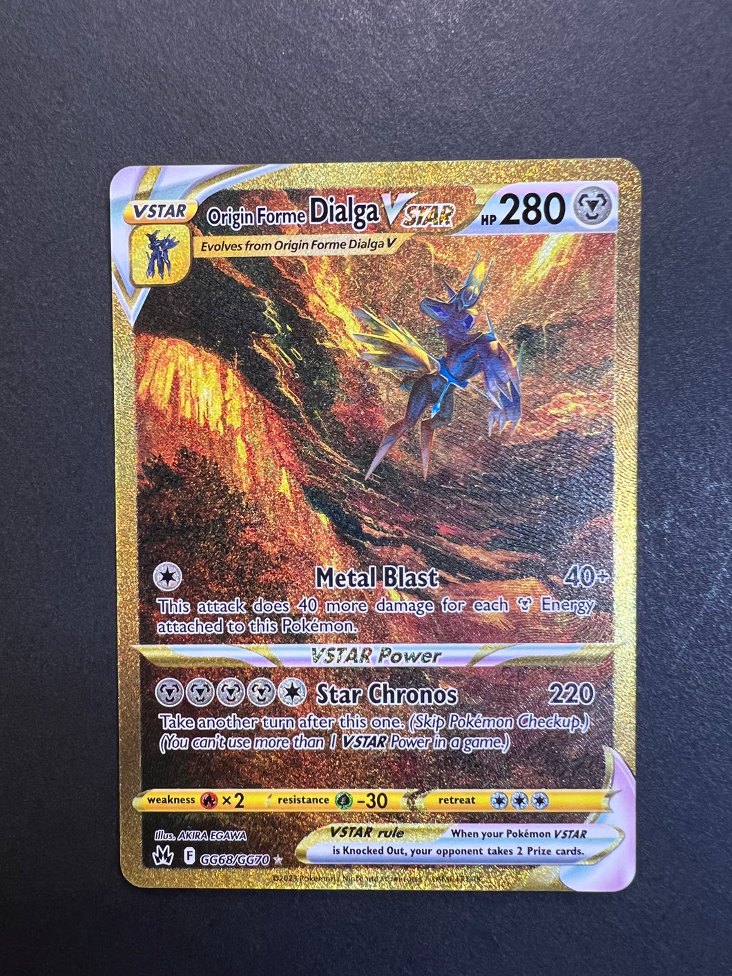 Origin Forme Dialga VStar - GG68/GG70 Gold Full Art Ultra Rare - Crown JAB Games13 Origin Forme Dialga VStar - GG68/GG70 Gold Full Art Ultra Rare - Crown JAB Games13