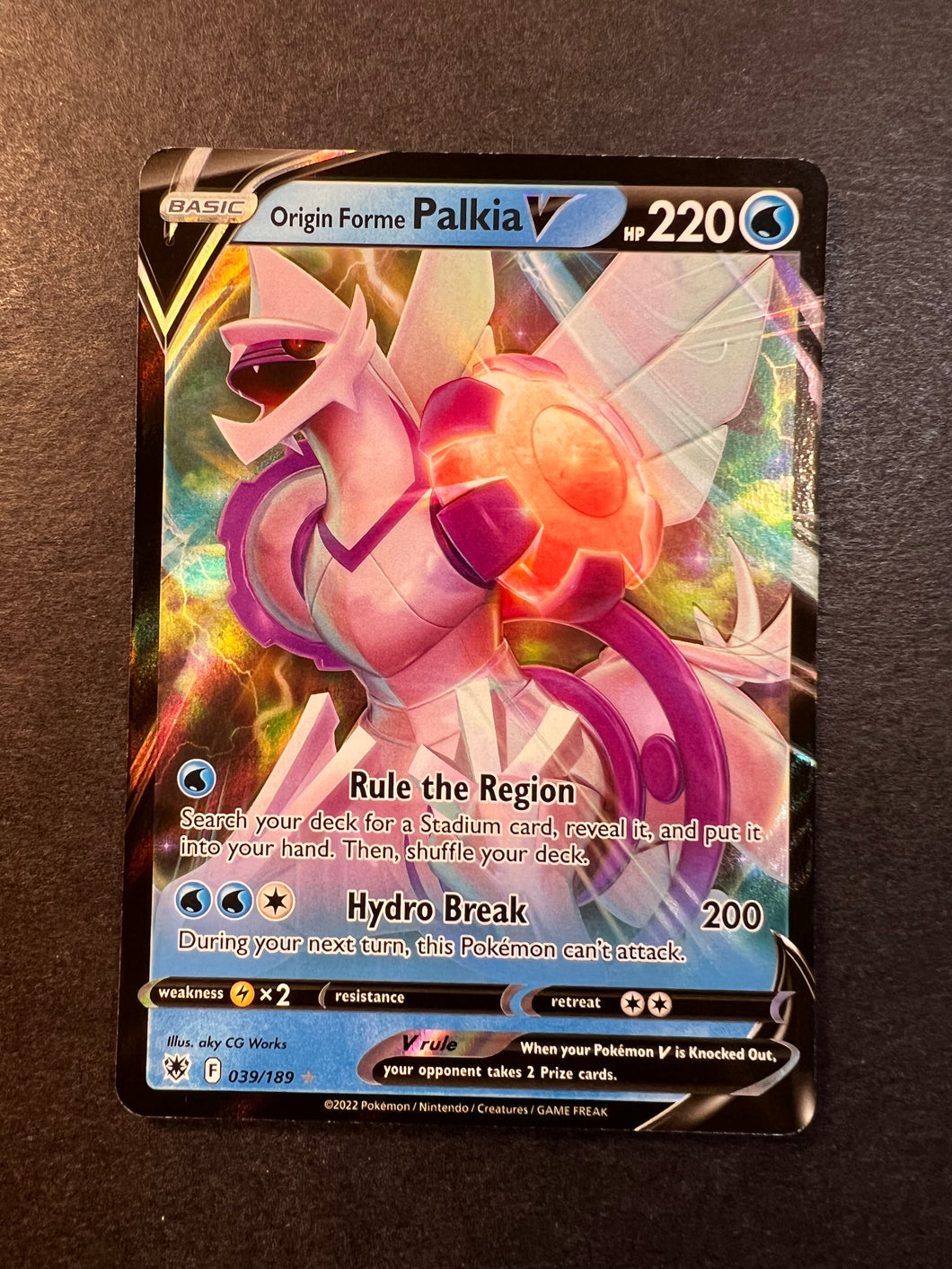Pokemon Trading Card Game Sword & Shield Astral Radiance Ultra Rare Origin Forme Palkia V #39 Pokemon Trading Card Game Sword & Shield Astral Radiance Ultra Rare Origin Forme Palkia V #39