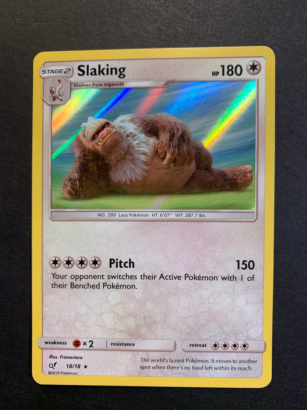Pokemon Single Card Sun AND MOON - Detective Pikachu - 18/18 : Slaking Pokemon Single Card Sun AND MOON - Detective Pikachu - 18/18 : Slaking